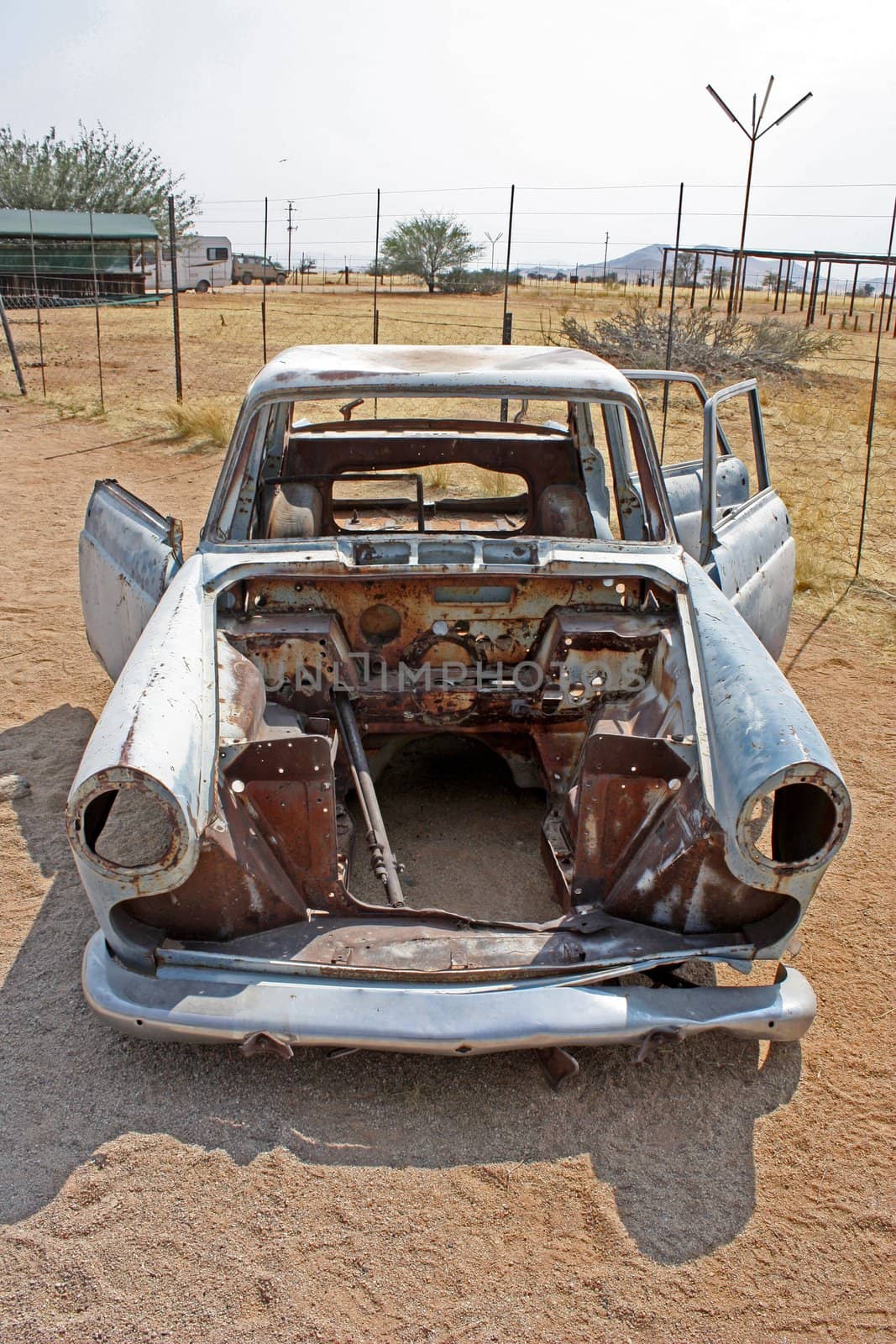 Old car in Namibian desert