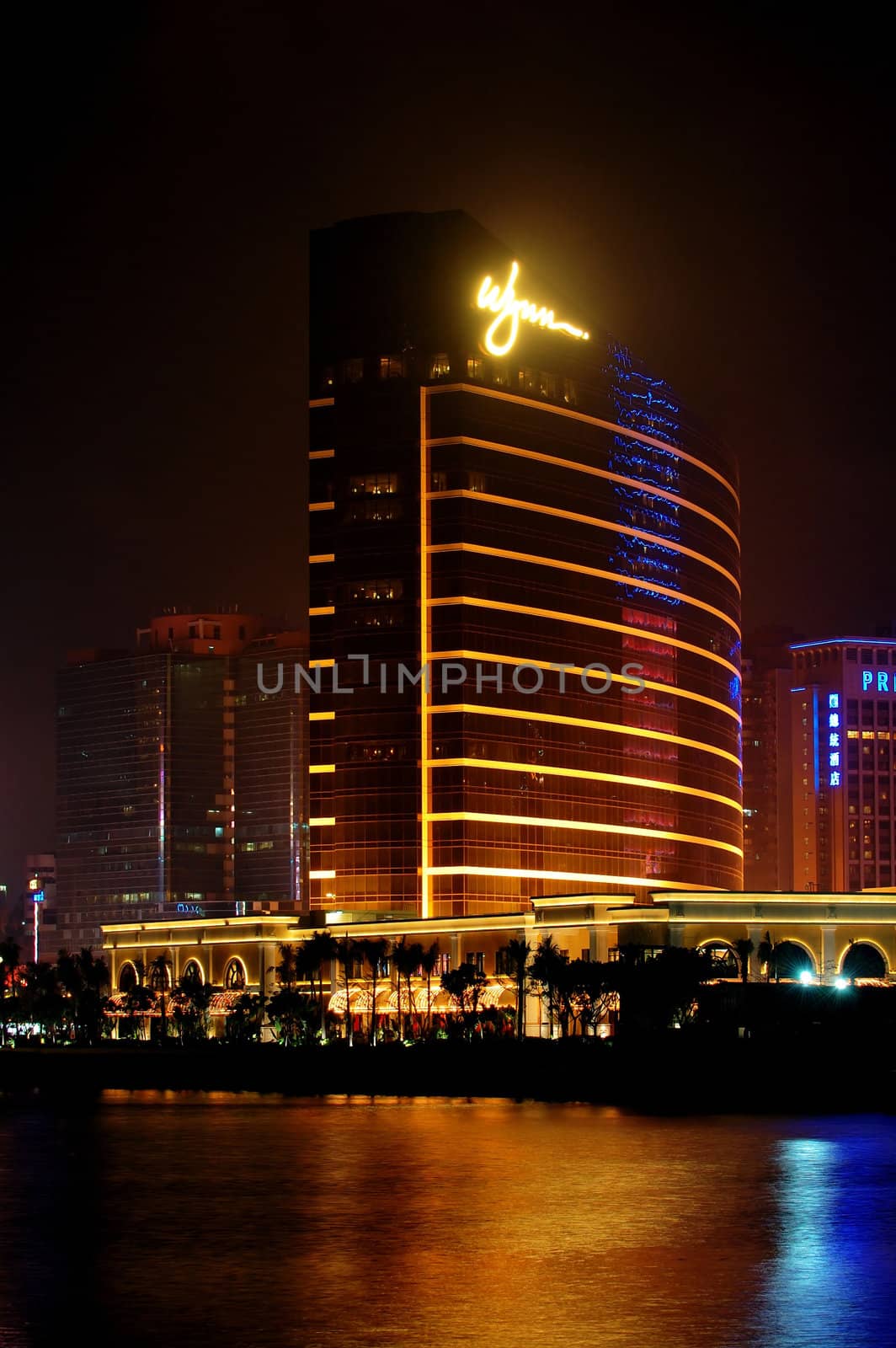 The night scene of casino Wynn in Macau