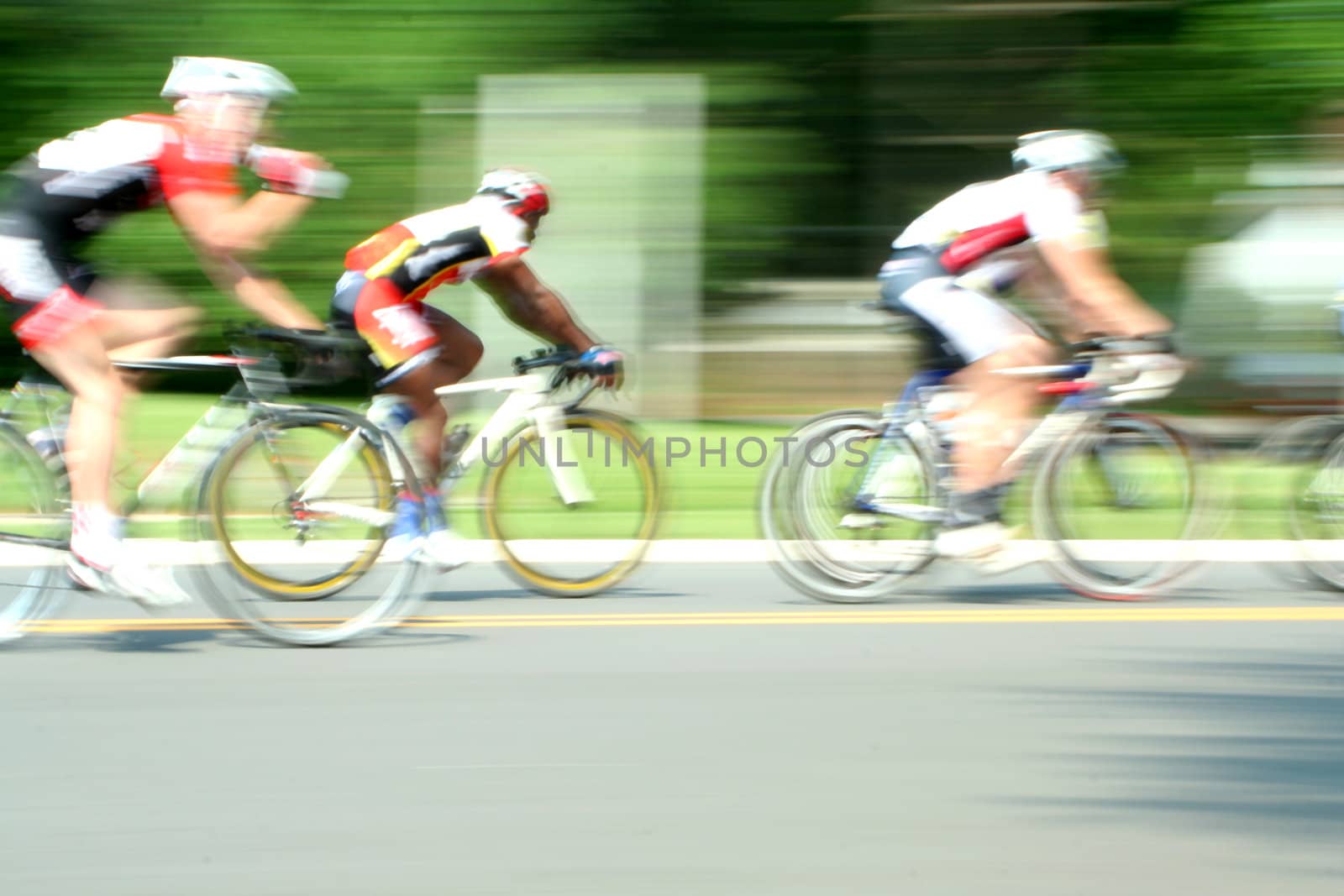 A Blurred motion bicycle race
