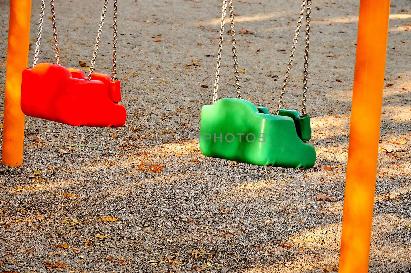 Two cradles on the kids playground