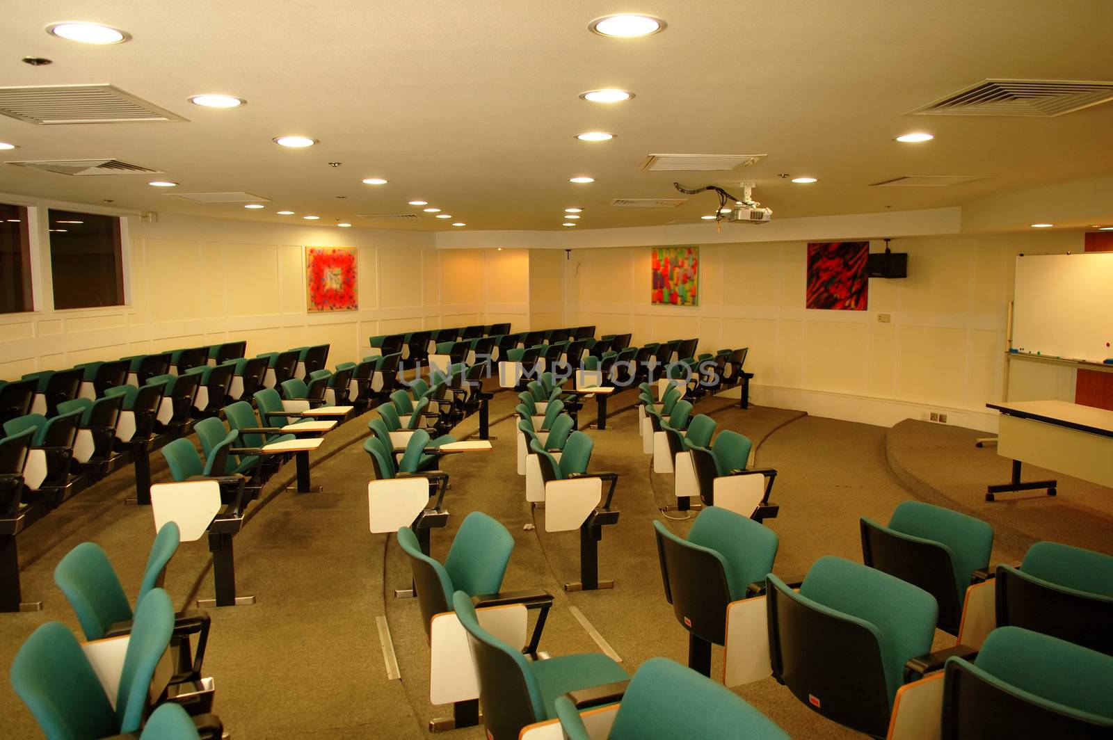 The perspective view of a conference room