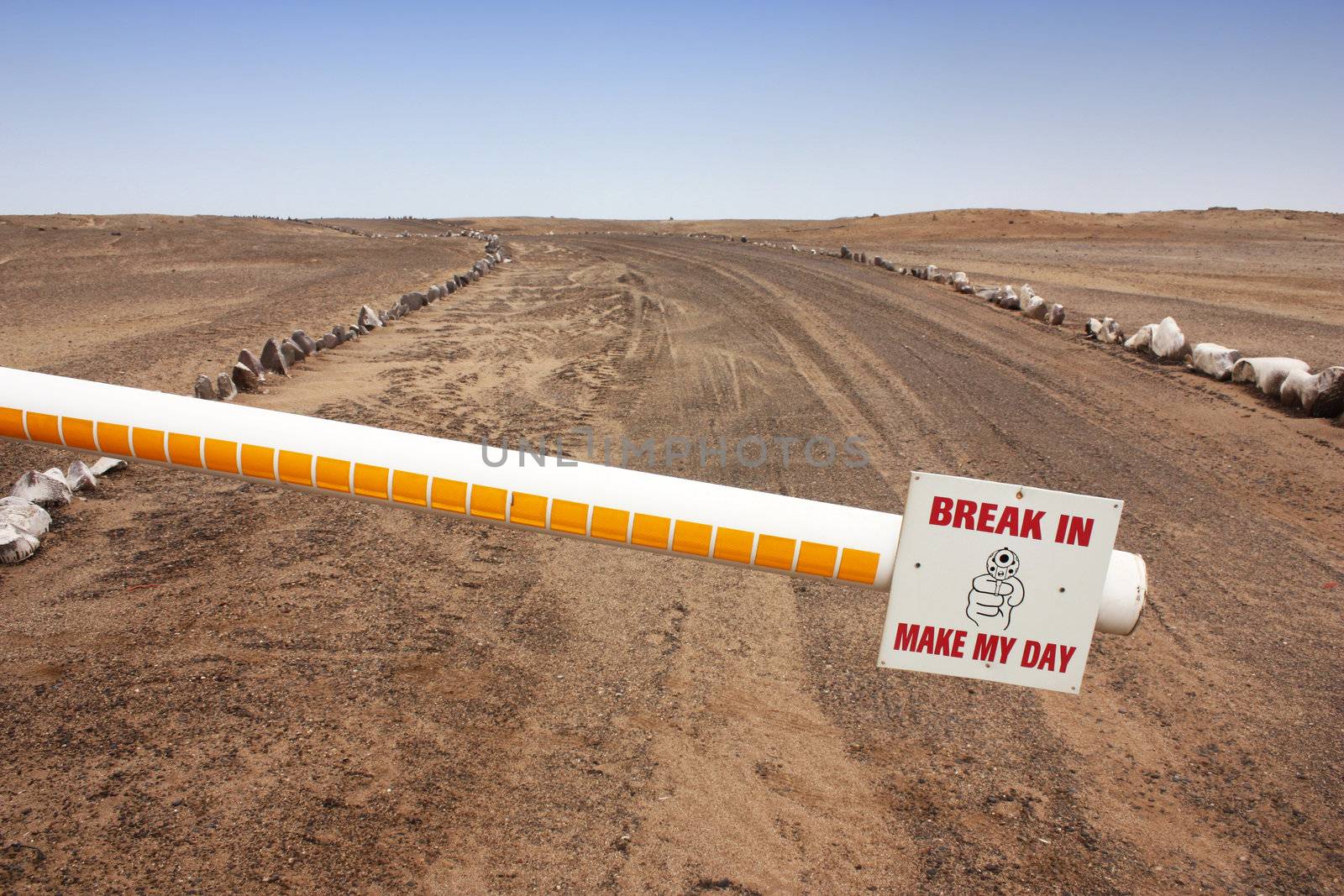 Danger sign, Namibia, close to the diamonds area