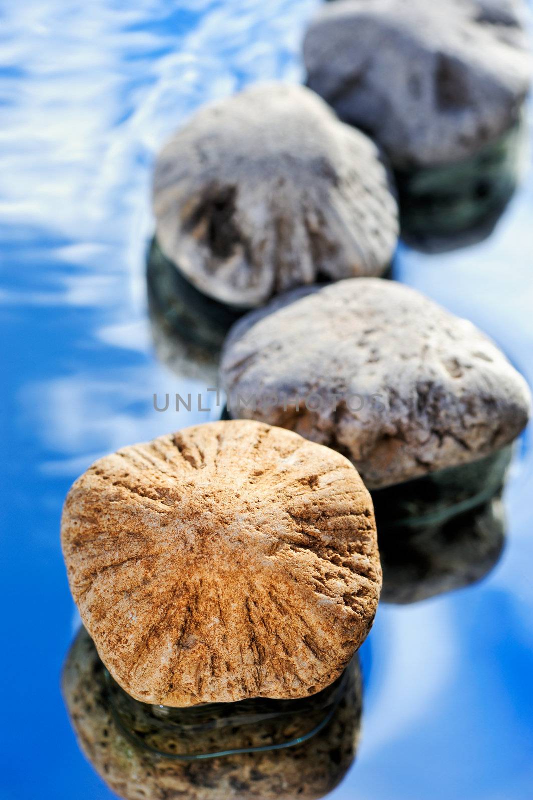 Texture on the gravel and reflection of sky