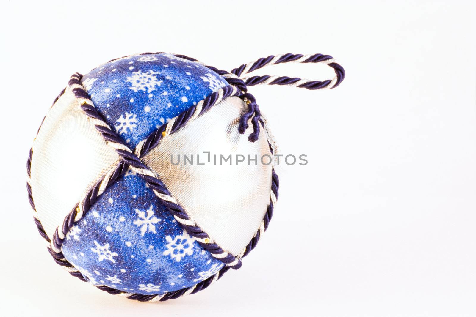 Handmade Christmas balls, Italian tradition, made of fabric and cord