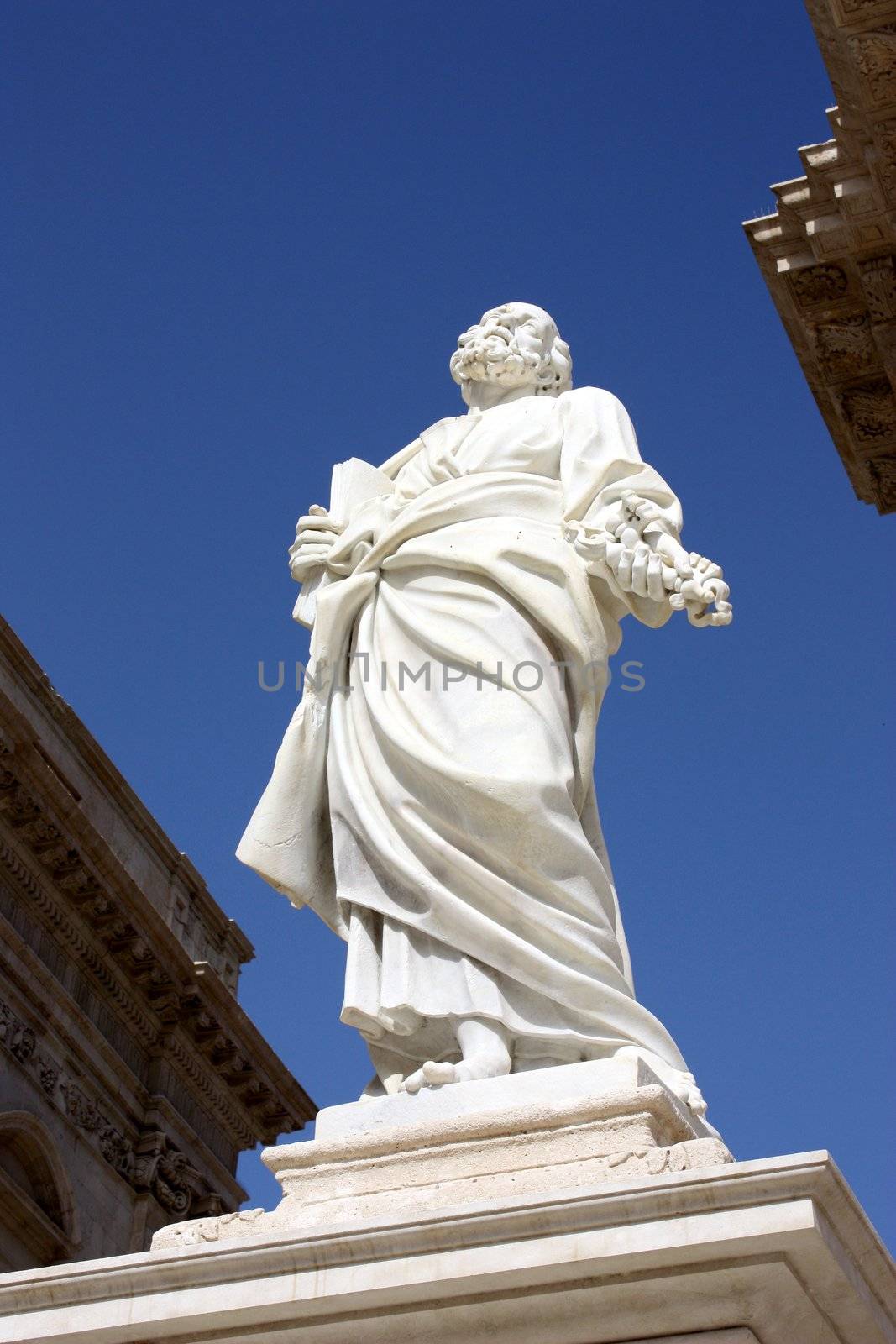 Saint Peter statue in Siracusa, Italy
