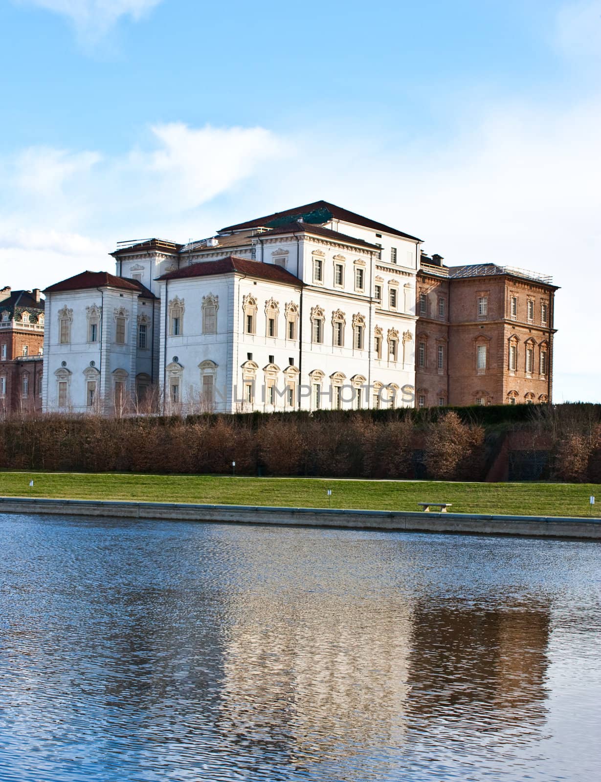 Venaria Reale (Italy) royal palace, view from the pool