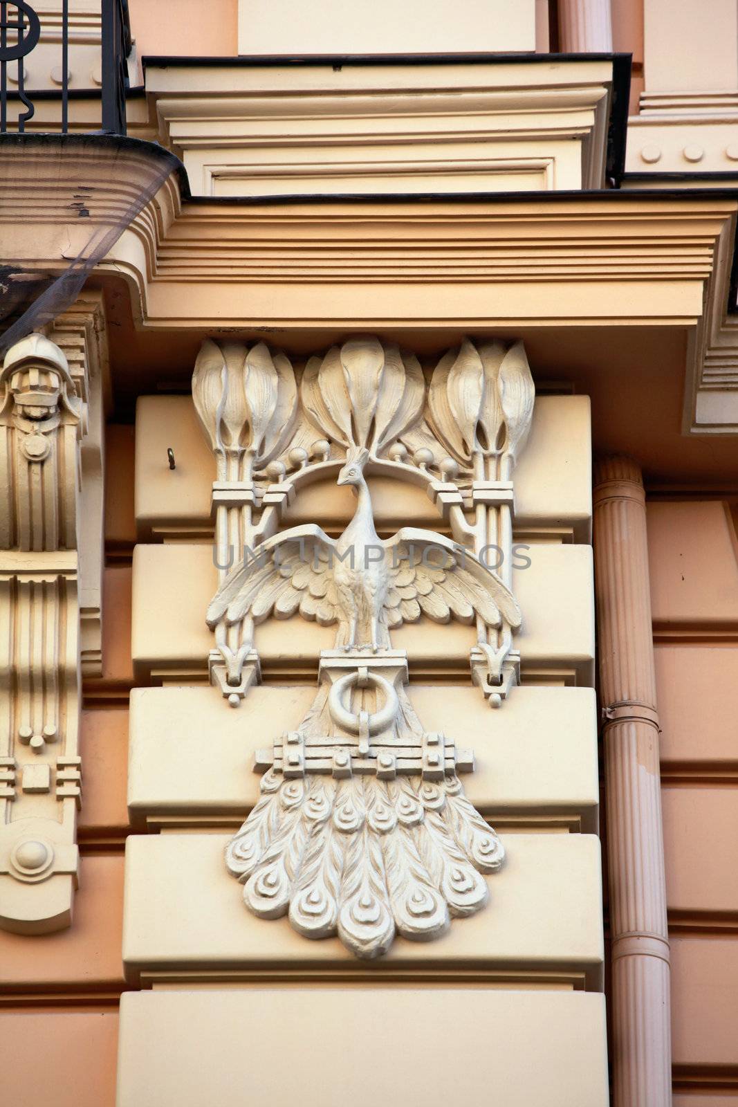 Detail of Art Nouveau or Jugenstil building by ints