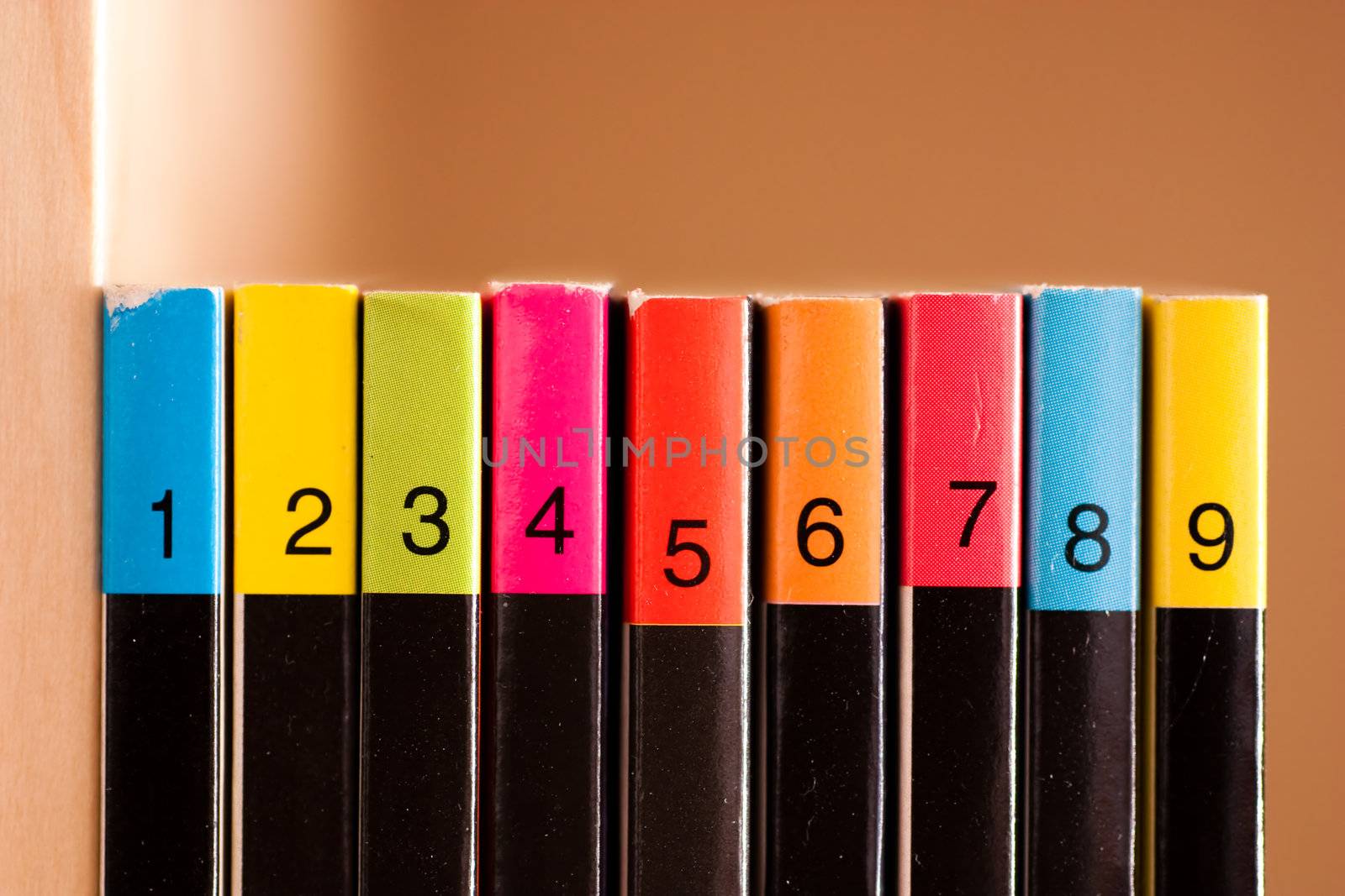 Numbers on colored background, part of a comics collection