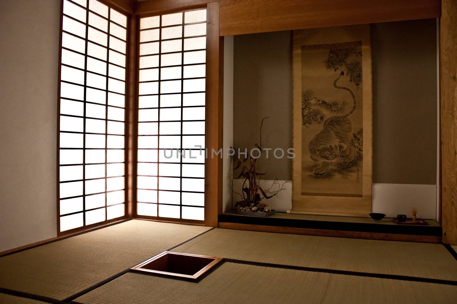 Interior of a traditional Japanese room, every detail is original