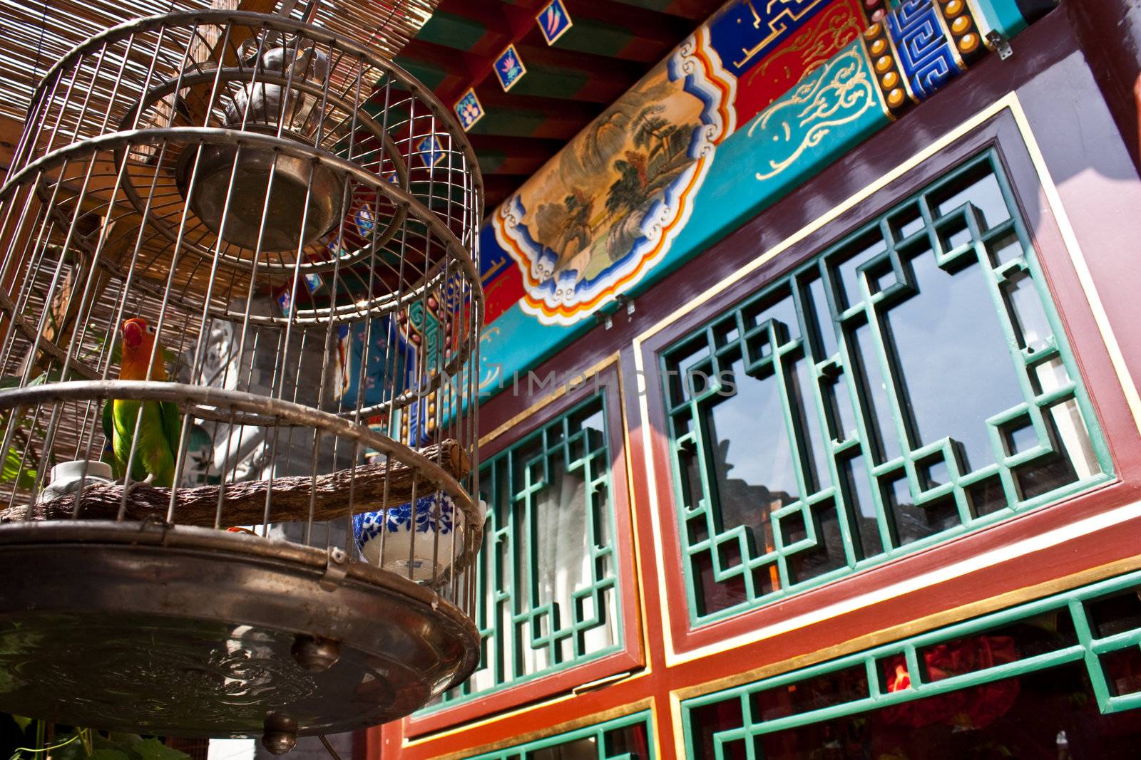 Detail of a courtyard house in Beijing, Qing dinasty. Every single piece of forniture follow feng shui rules.