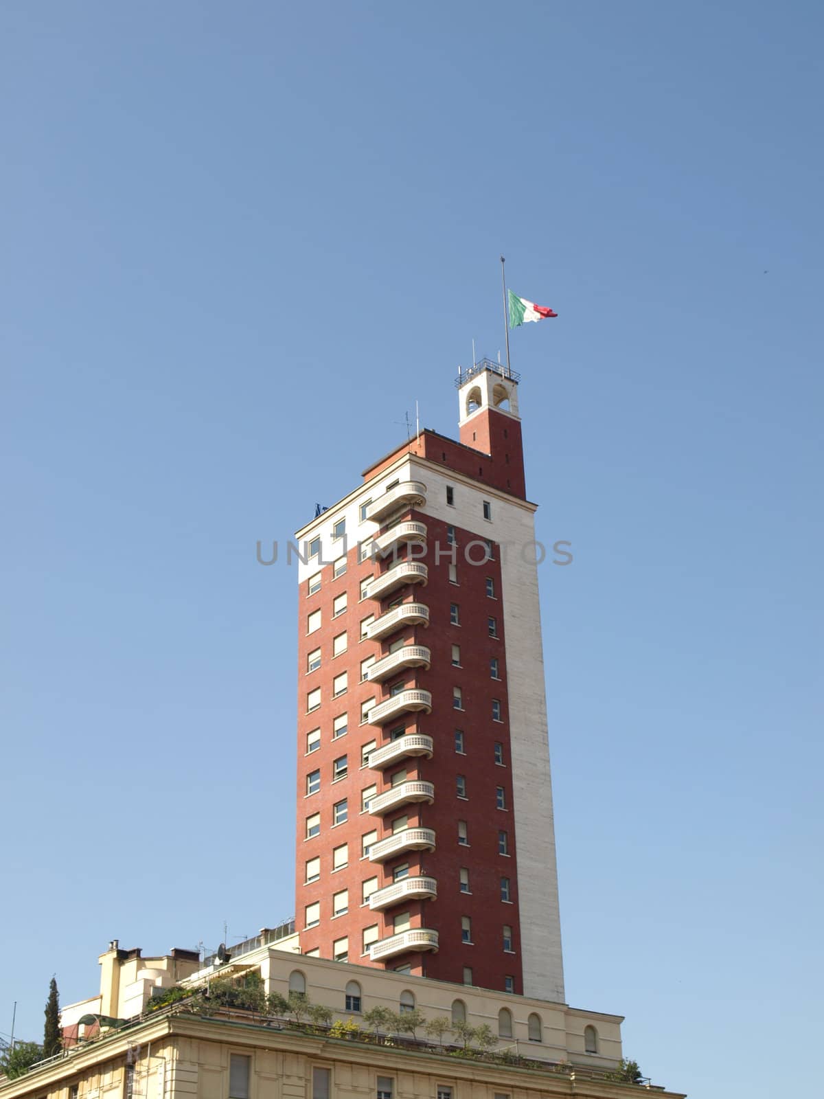 Historic skyscraper in Piazza Castello, Turin, Italy