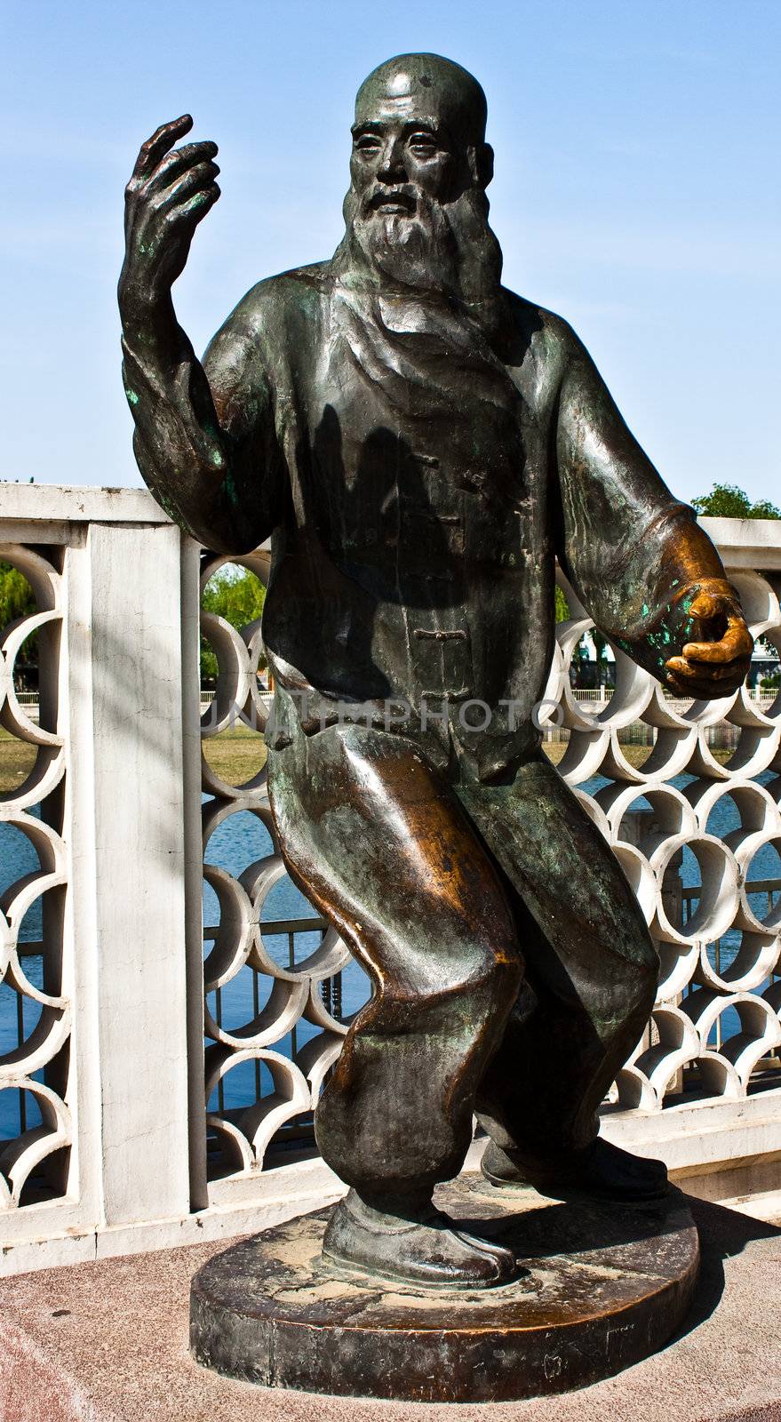 Staute of a tai chi master in Beijing, close to Forbidden City