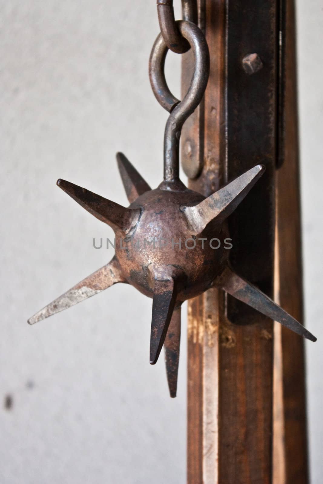 Detail of medieval weapon, north Italy, Piemonte,  XIV century