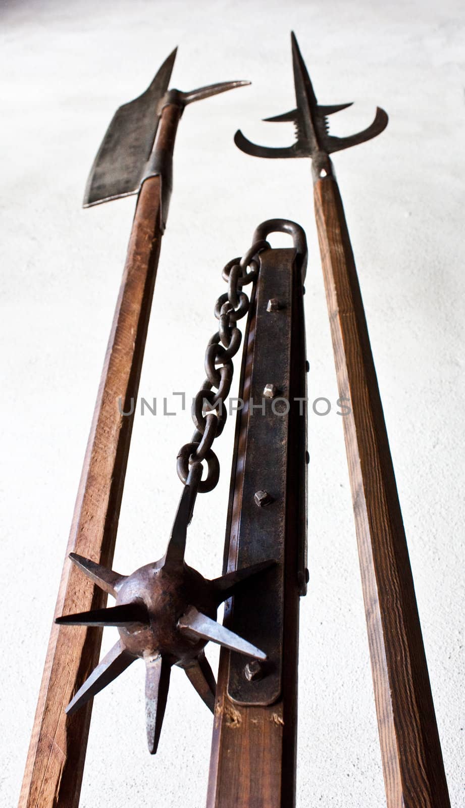Detail of medieval weapon, north Italy, Piemonte,  XIV century