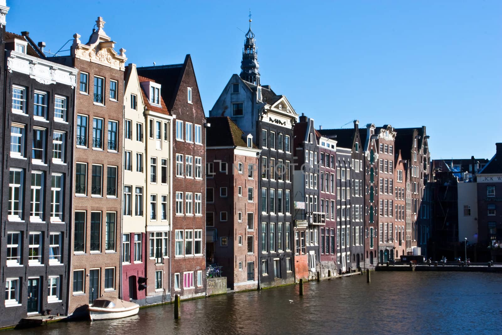 Amsterdam canal view, close to the center of the city