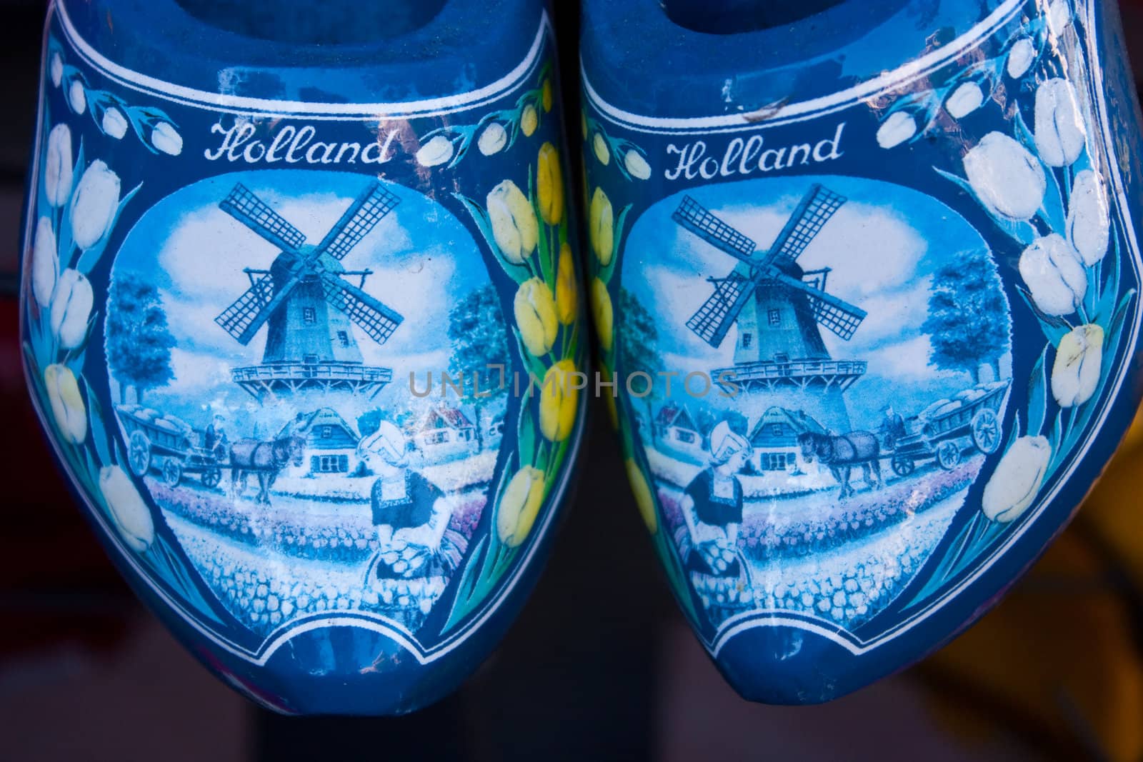 Traditional Amsterdam clogs in a  shop close to the center