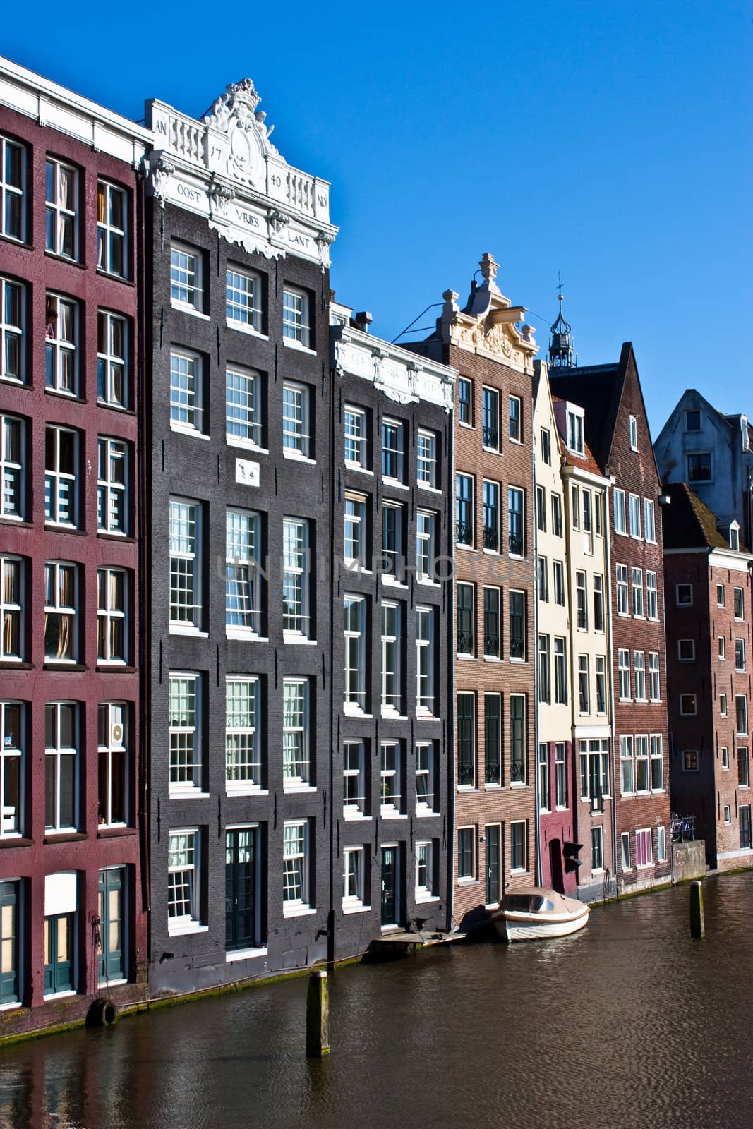Amsterdam canal view, close to the center of the city