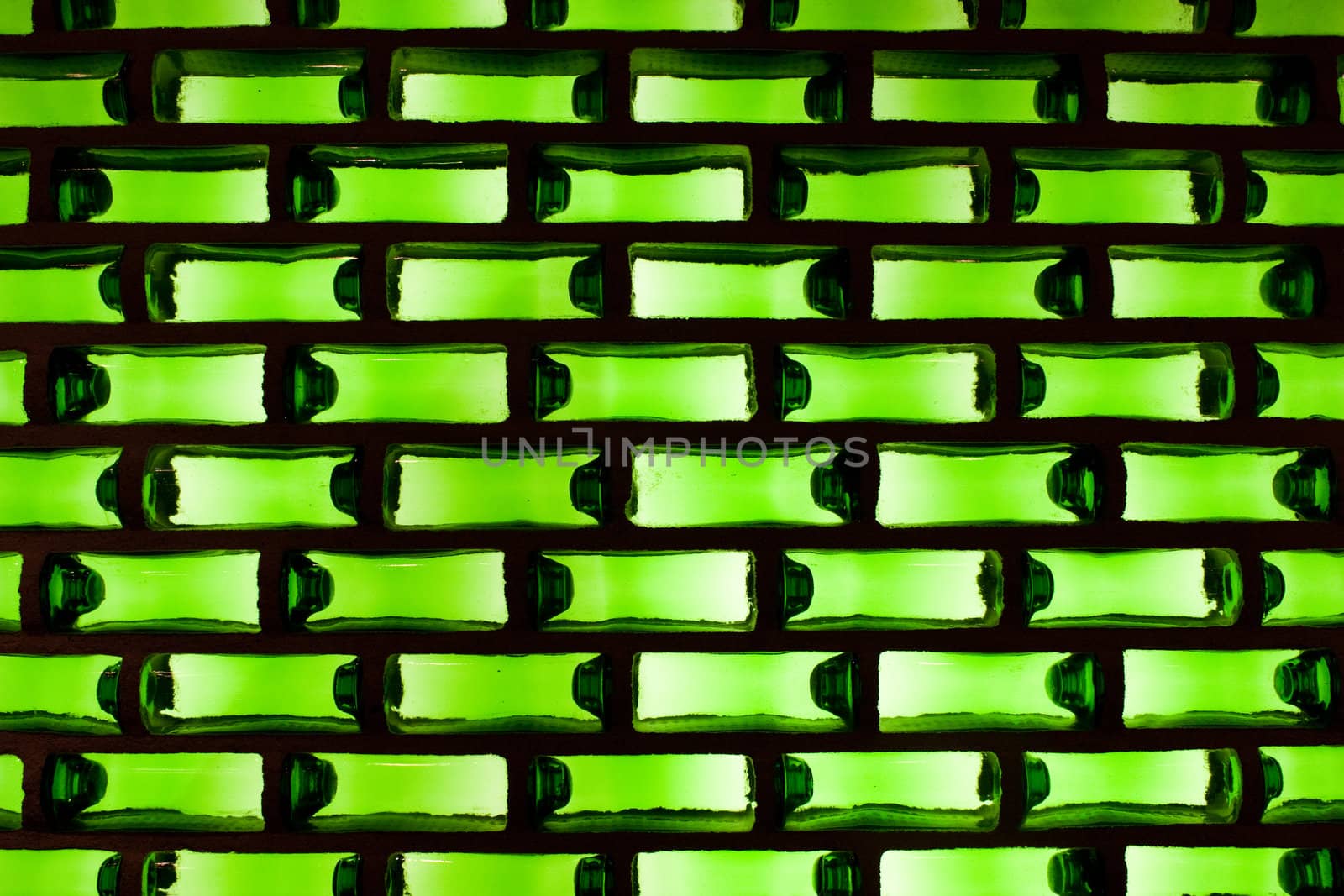 Background: green glass with a light from the back.