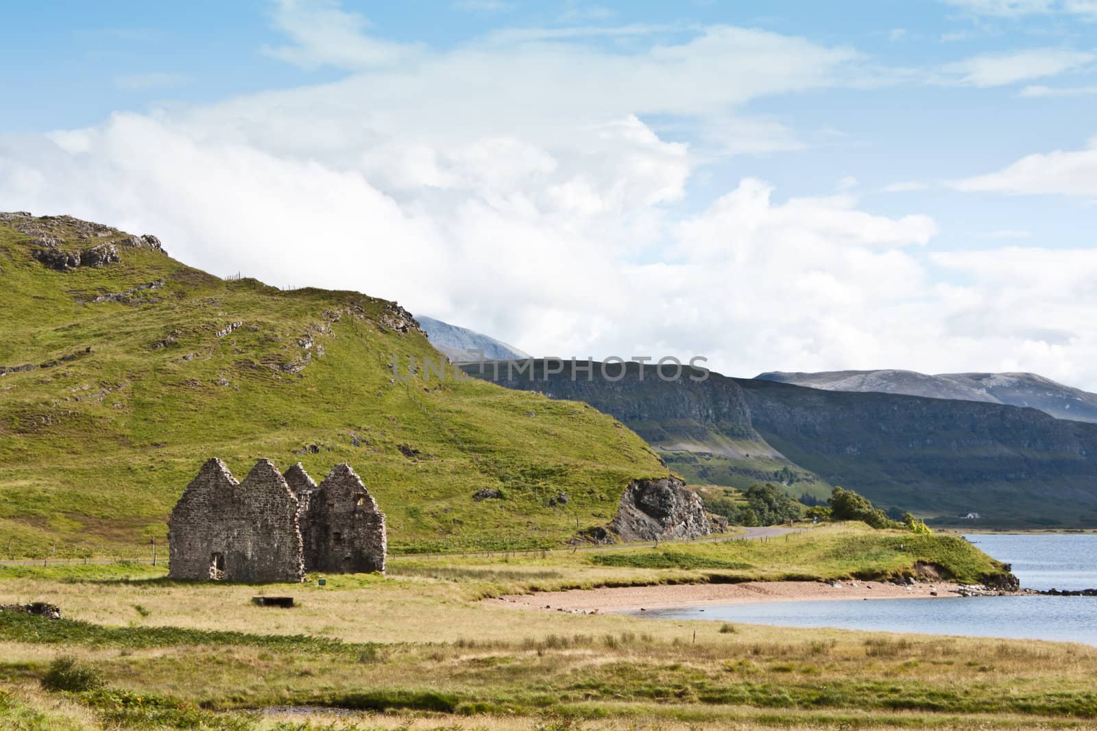 View of an old house in Scotland, close to Isle of Skye