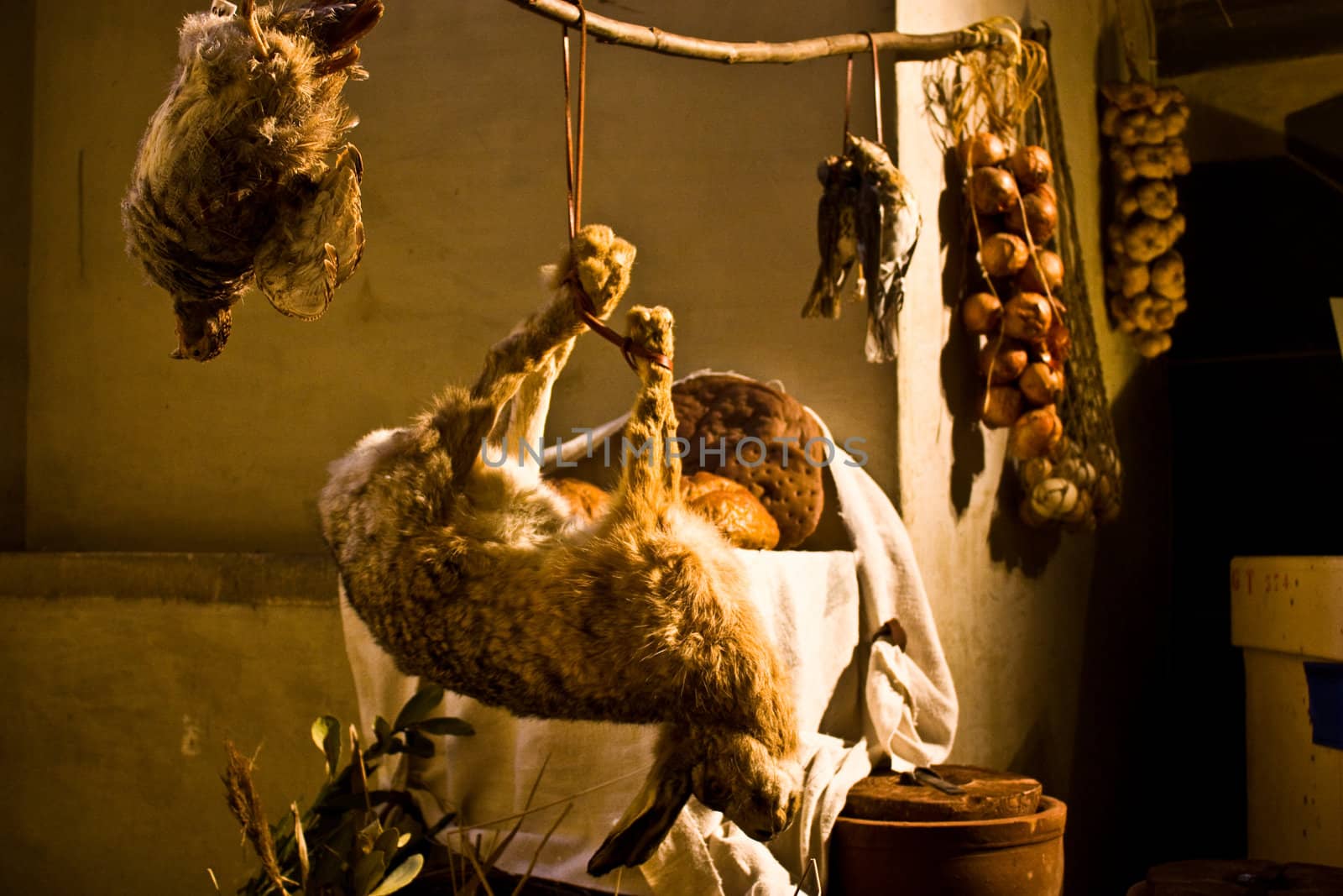 European medieval kitchen, Borgo Medioevale castle, Turin, Italy