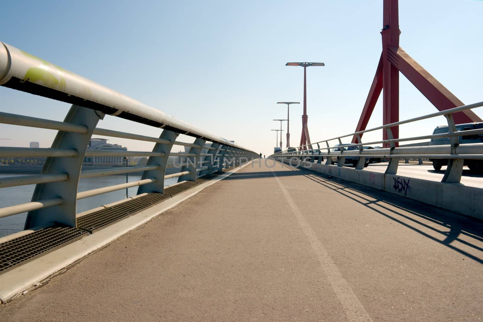 Pavement of a modern bridge