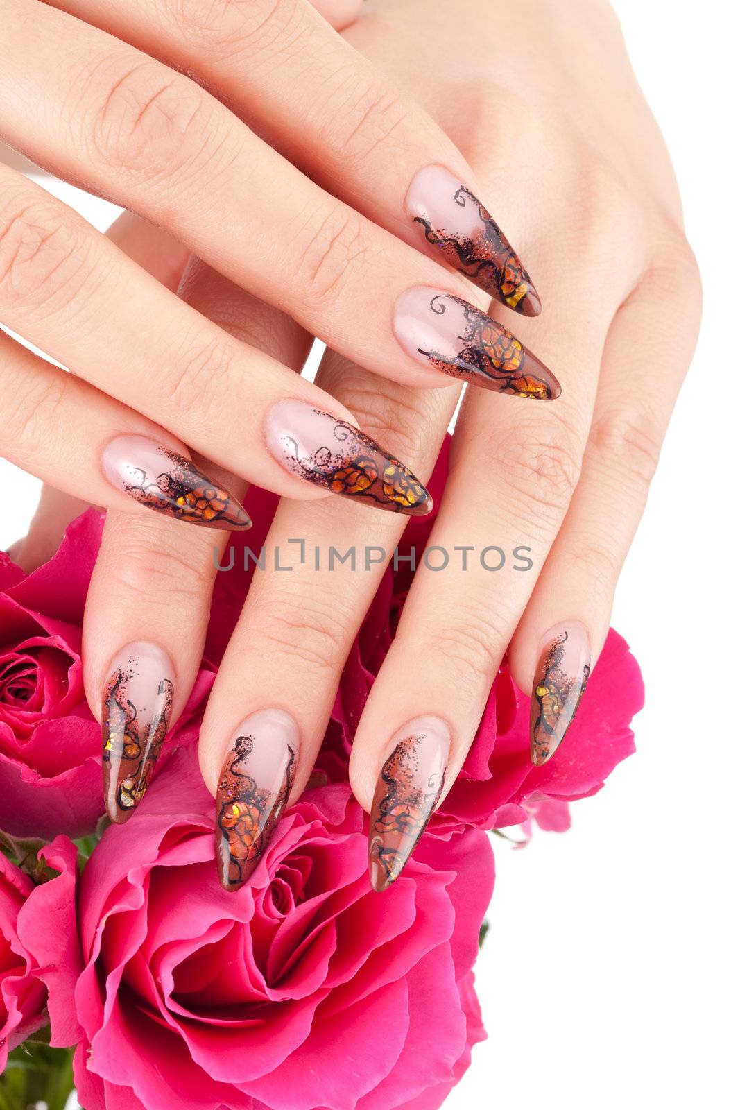 Closeup image of beautiful nails by mihhailov