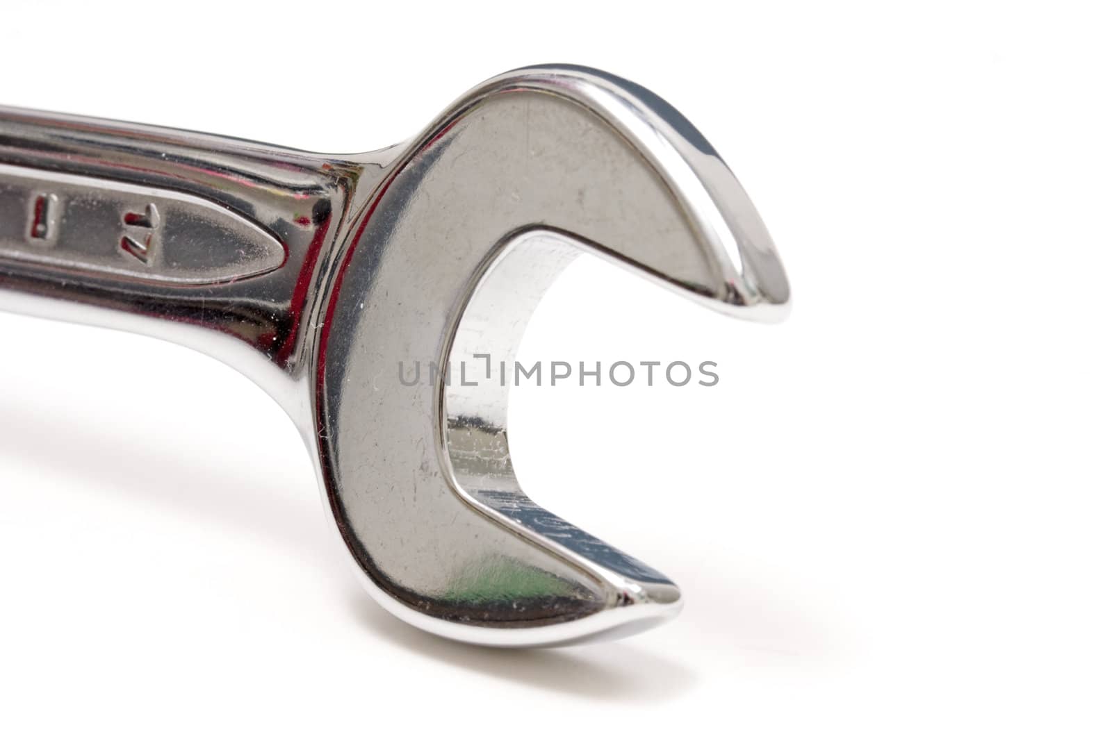 Chrome wrench isolated on white background