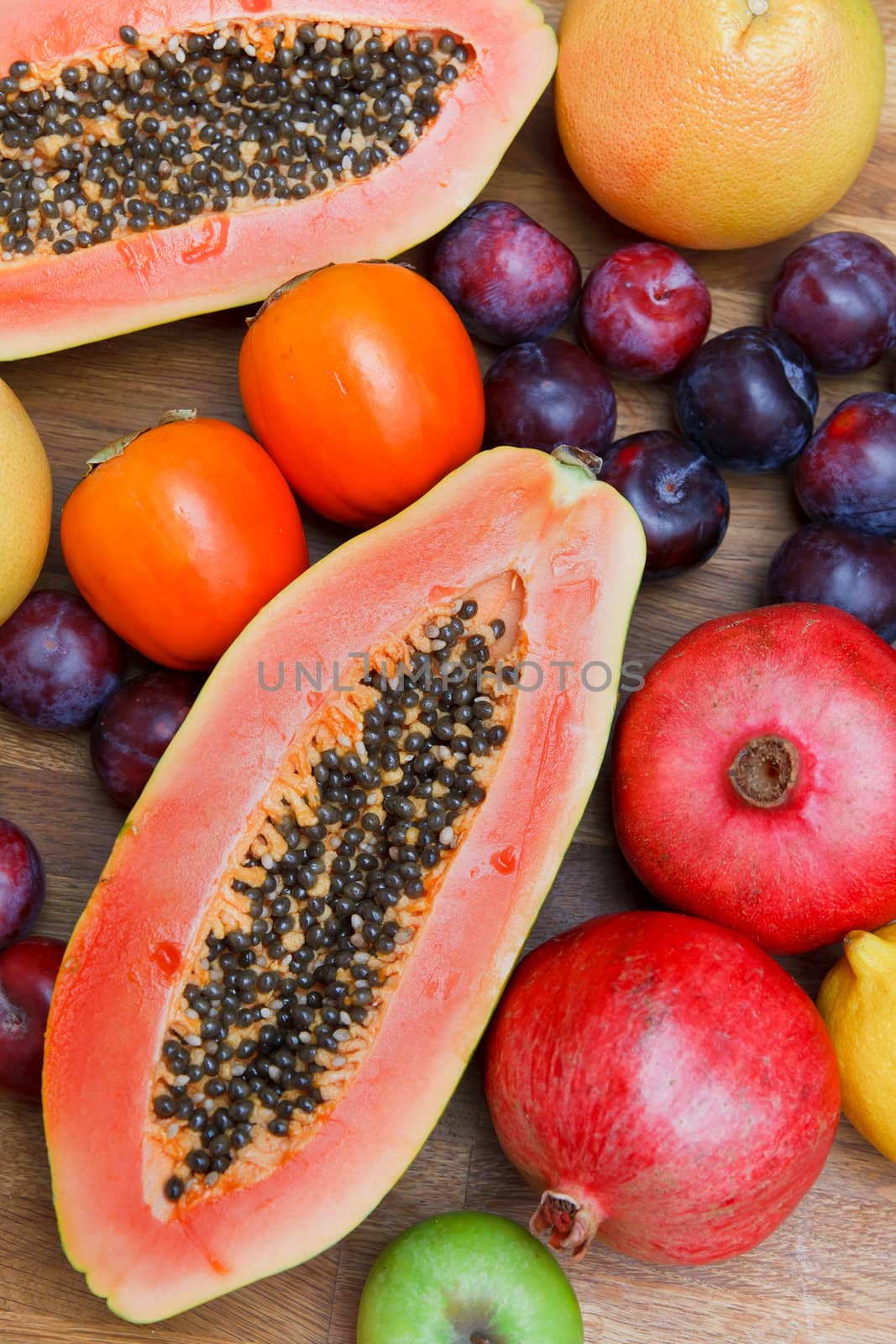 an assortment of mixed fruits and vegetables as background image