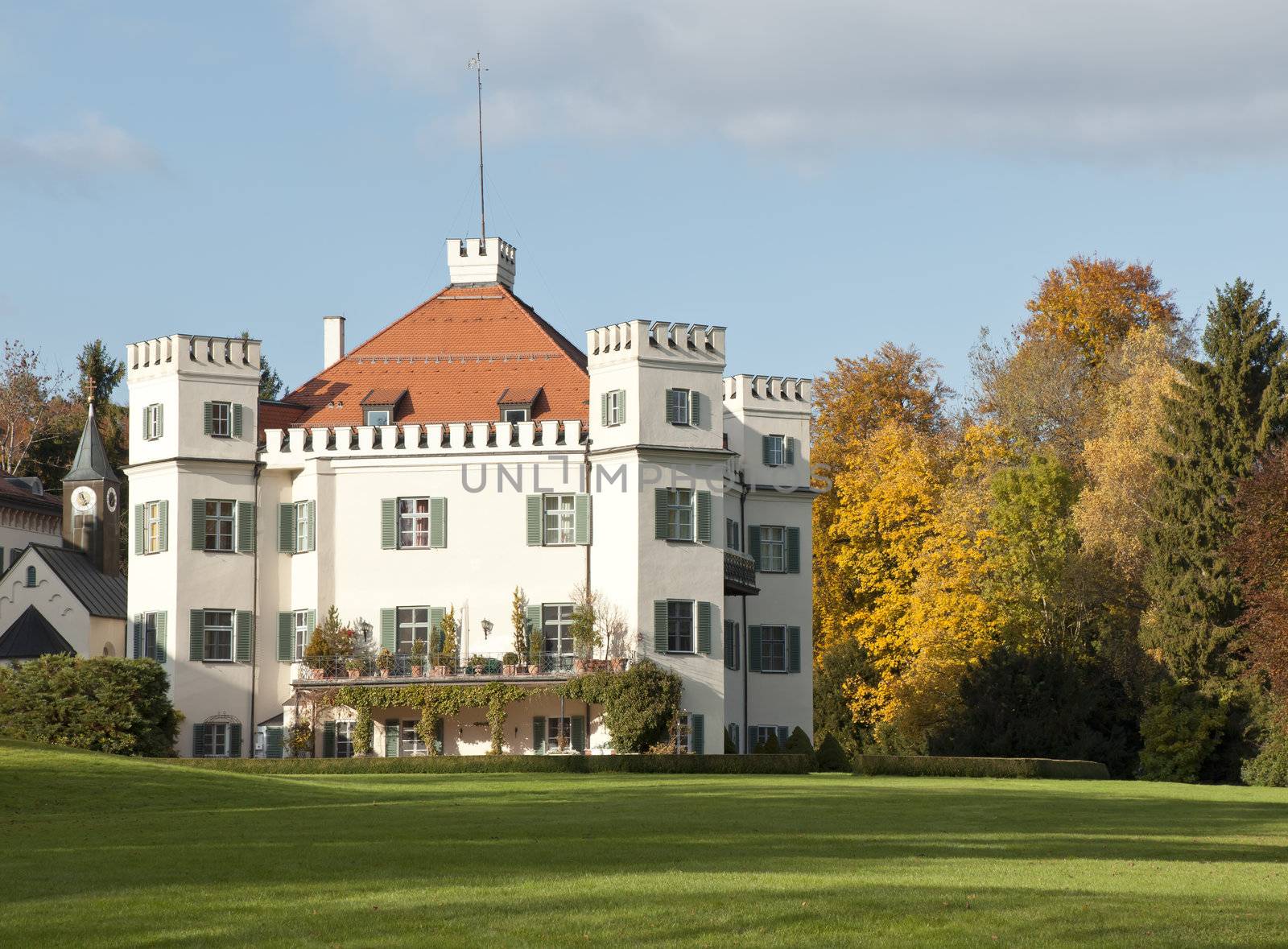 An image of the beautiful castle of Elisabeth in Feldafing Bavaria