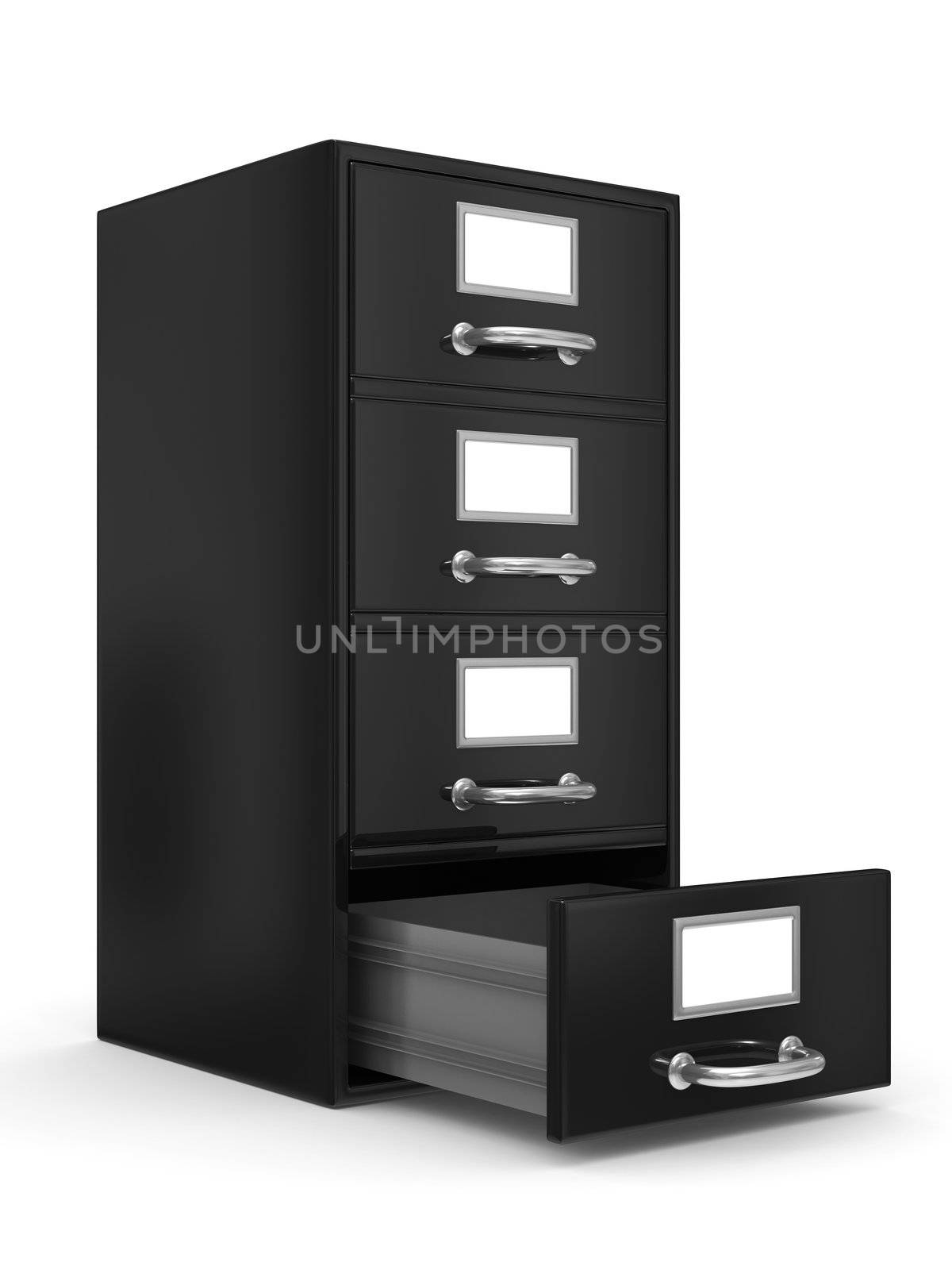 Filing cabinet on white. Isolated 3D image