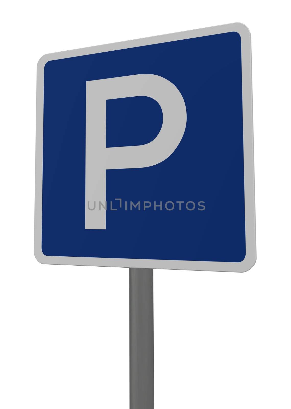 parking allowed - roadsign on white background - 3d illustration