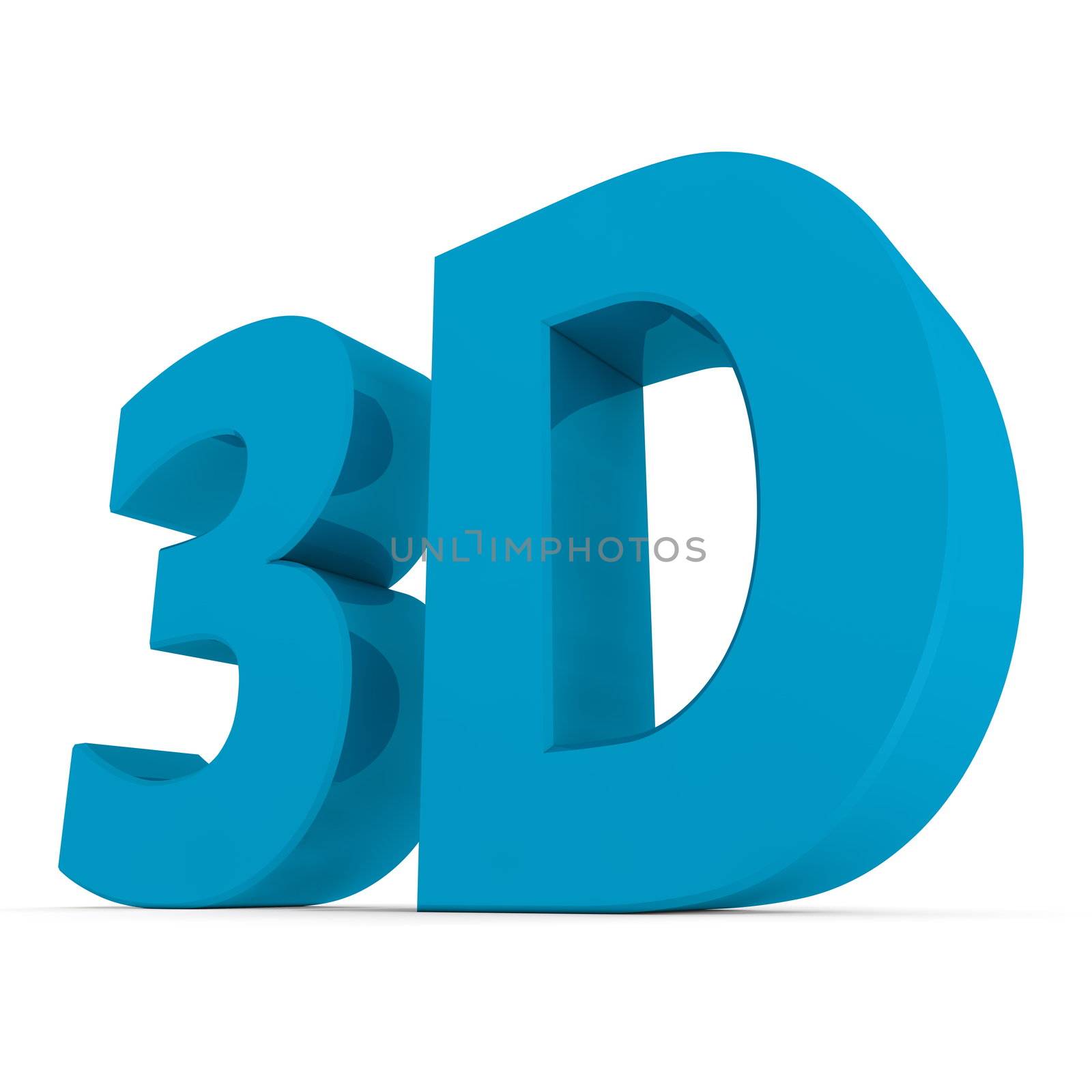 shiny and glossy blue 3d word 3D