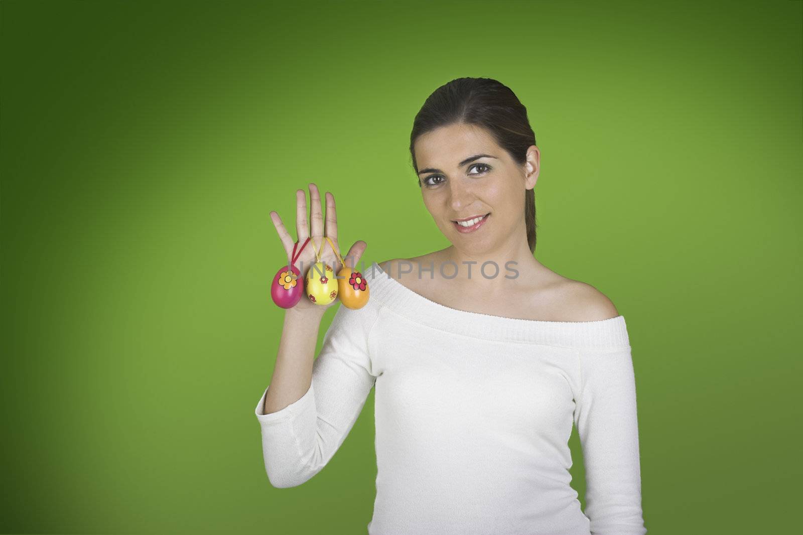 Easter woman with eggs by Iko