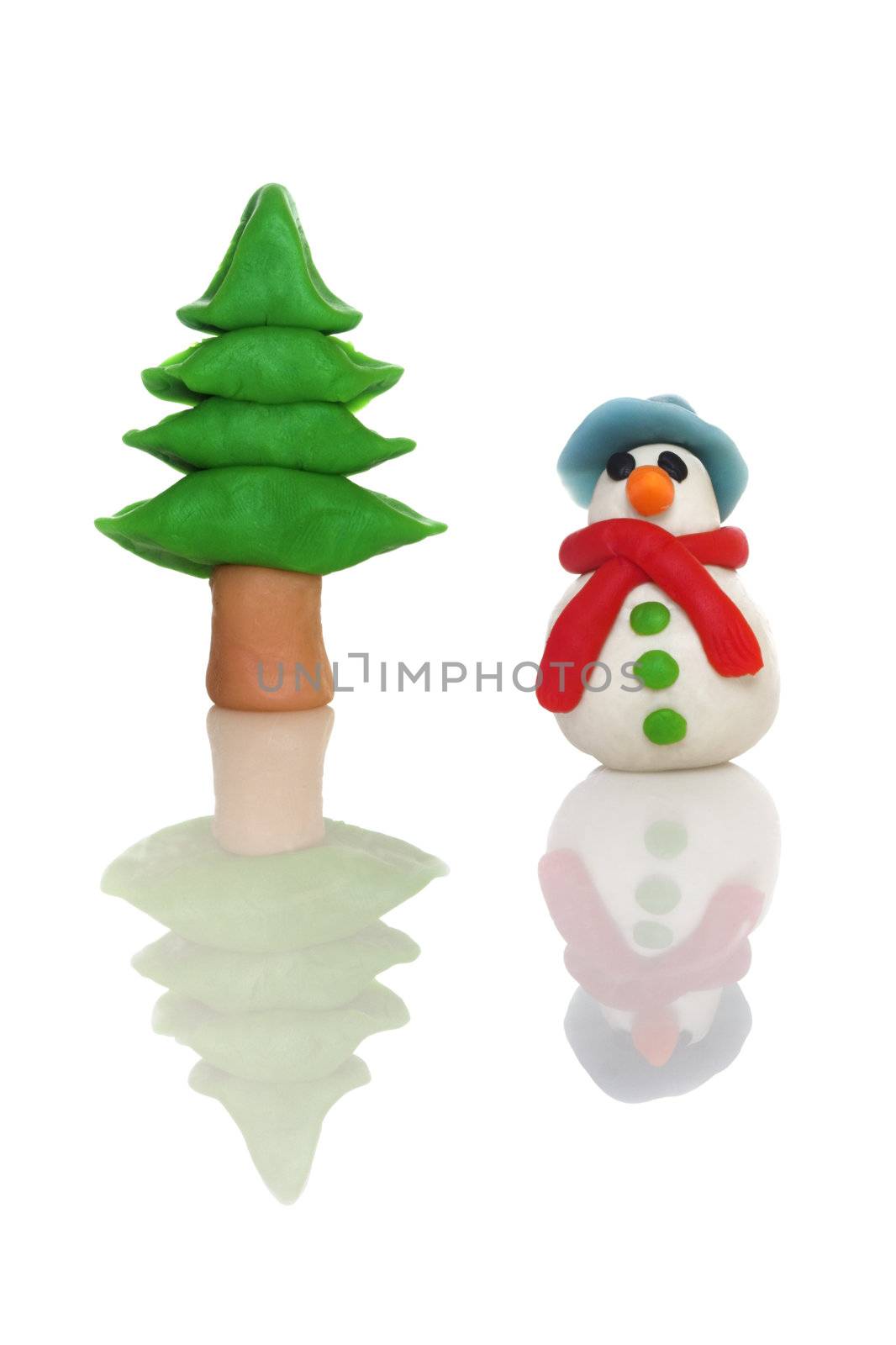 Plasticine snow man by Iko
