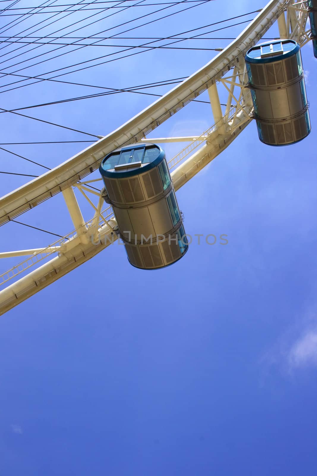 Close-up of the Singapore Flyer, the highest Giant wheel in South East Asia.