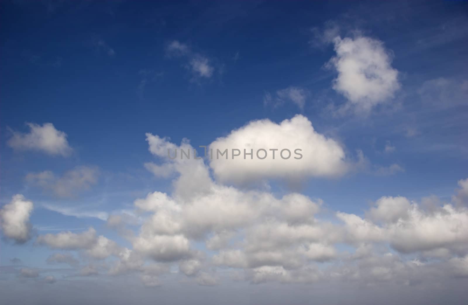 Picture of a beautiful blue sky with white clouds