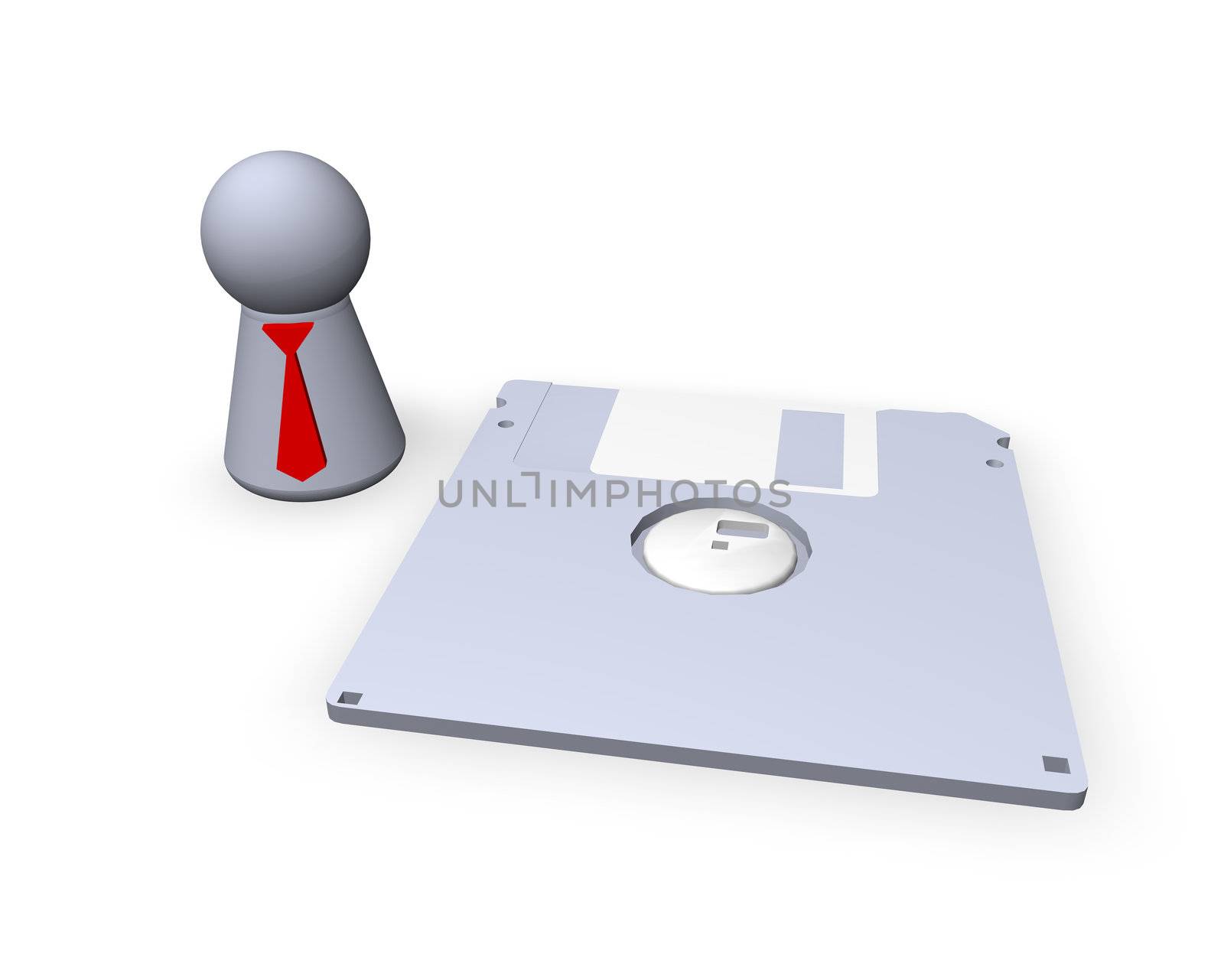 play figure with red tie and floppy