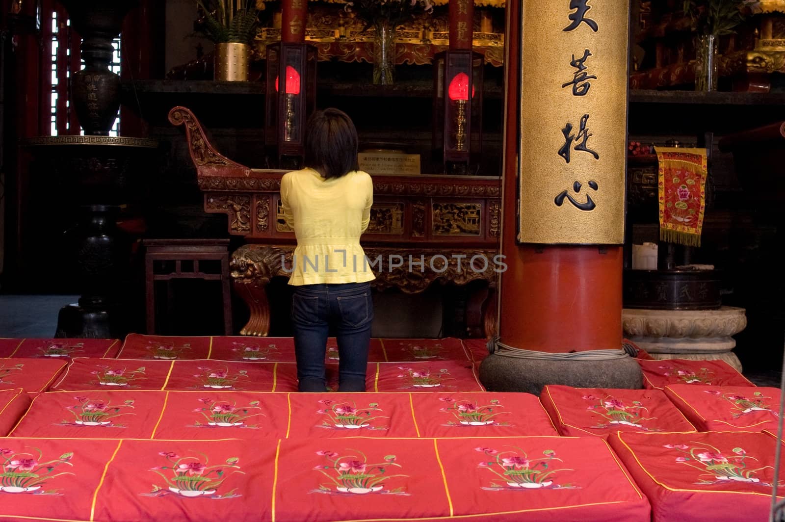 Praying at the Jade Buddha Temple, Shanghai