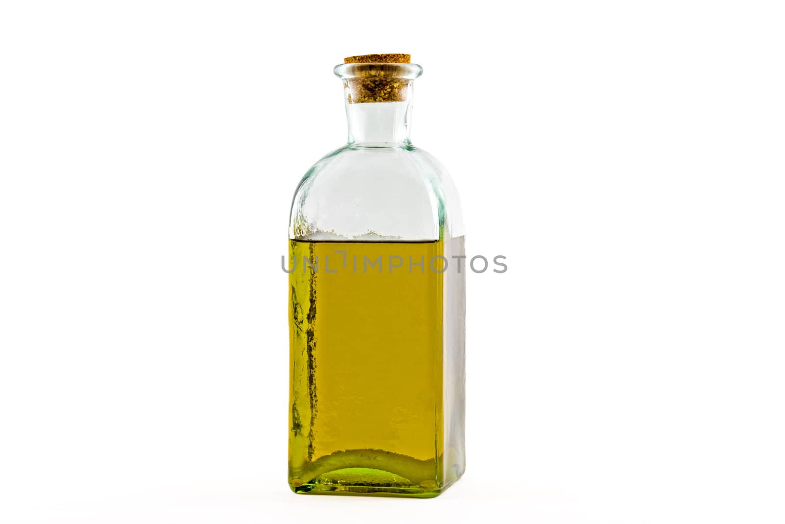 A bottle of olive oil isolated on white