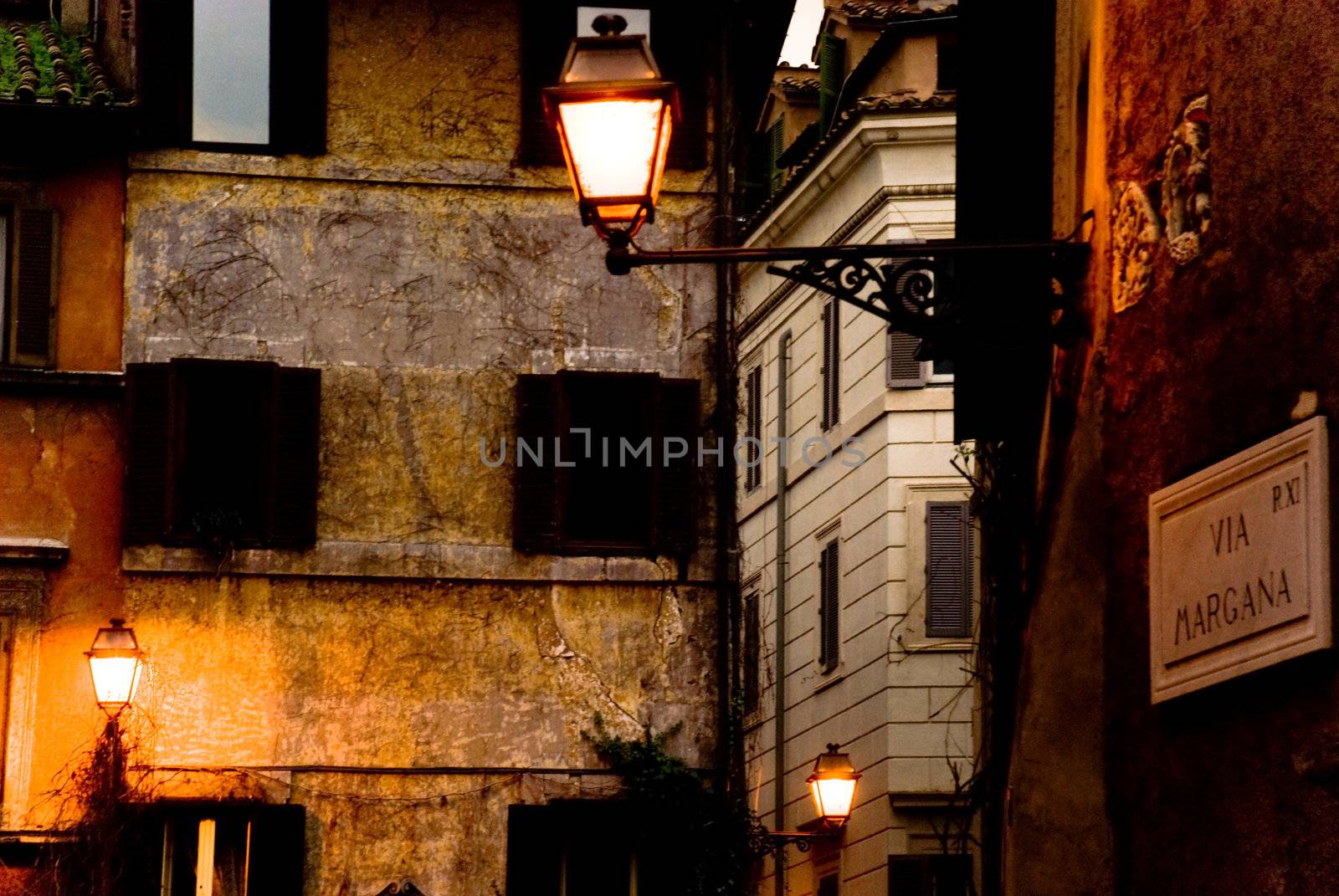 Tipical roman street at  dusk by 300pixel