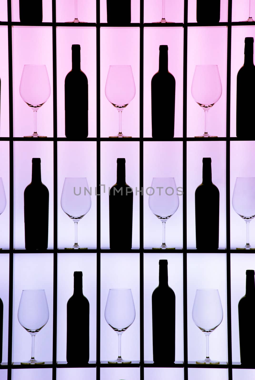 Black bottles and crystal glasses by 300pixel