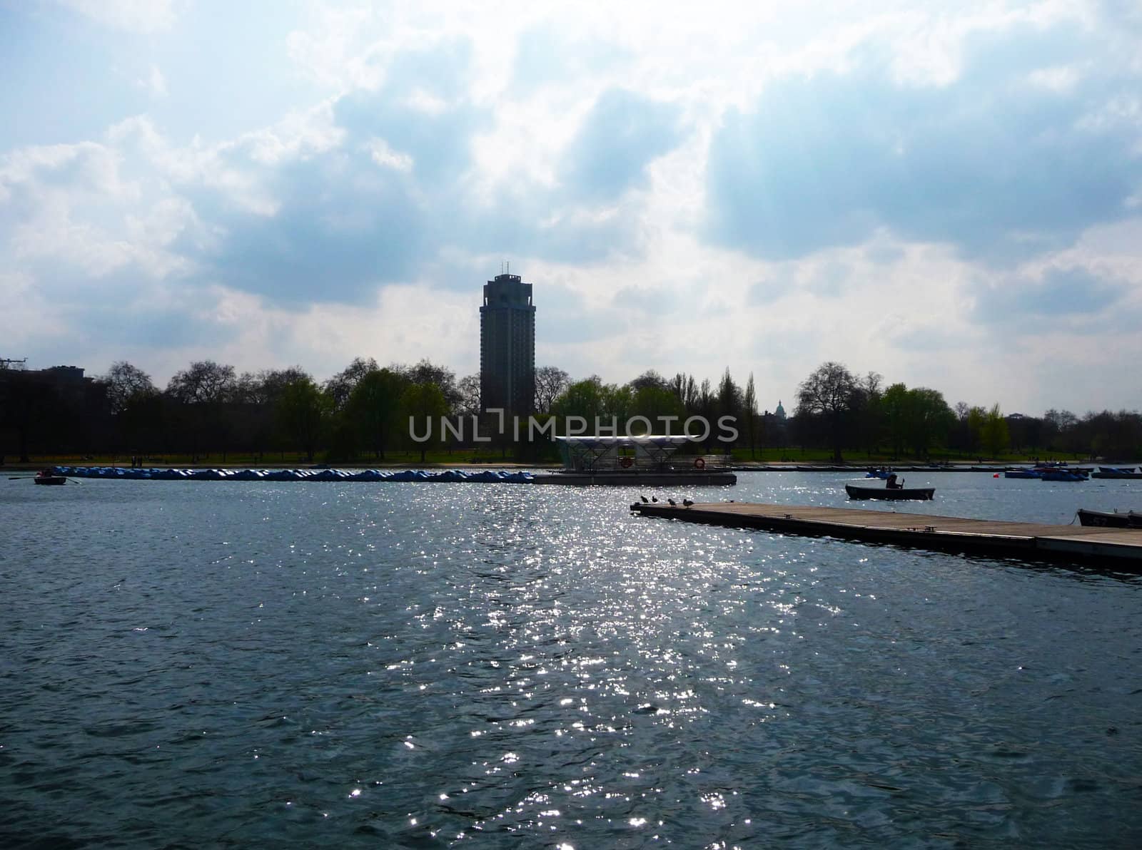 The lake in Hyde Park in London.