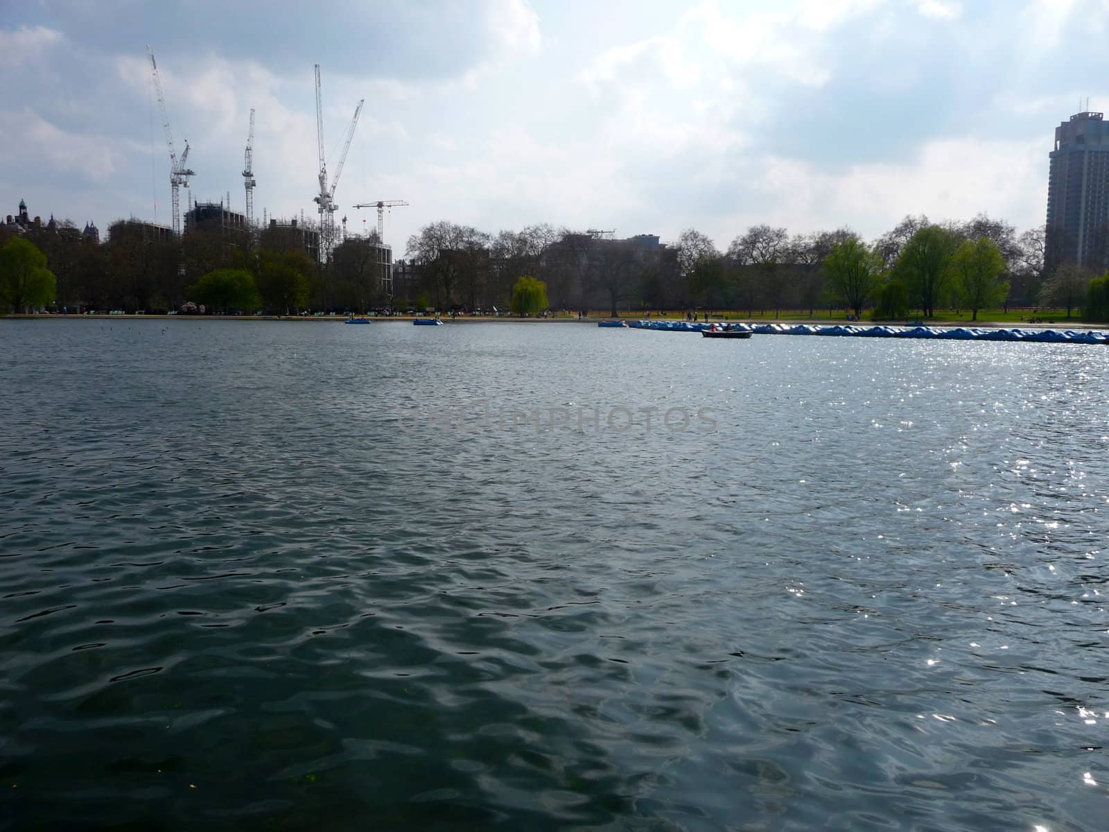 The lake in Hyde Park in London.