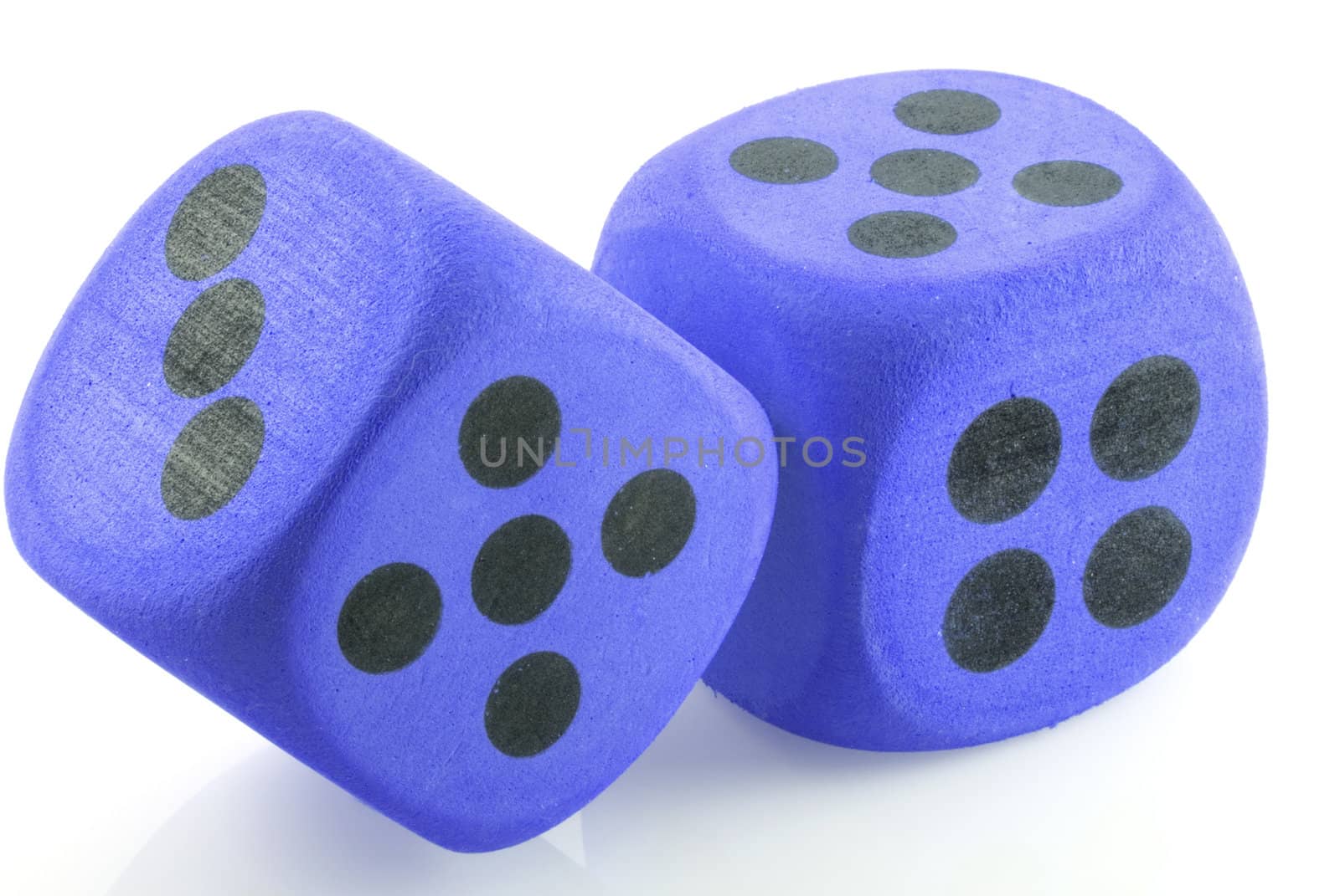 Set of dice on a white background.