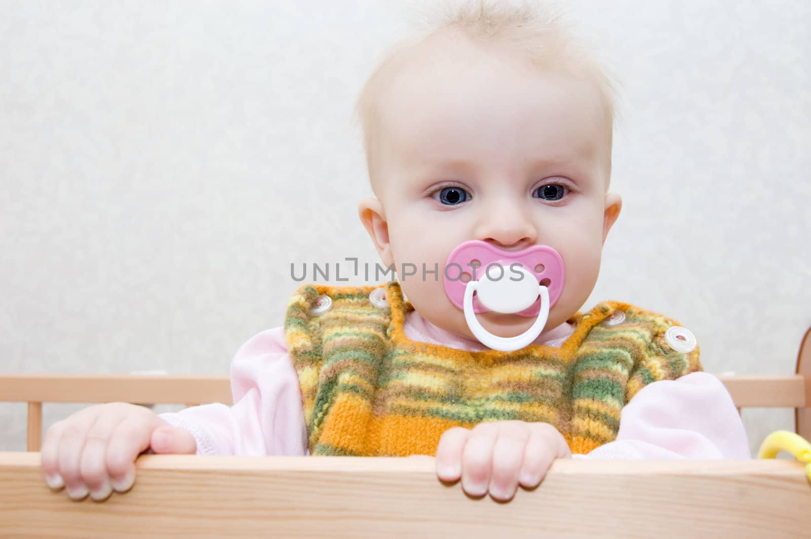 Cute baby girl with dummy by Angel_a