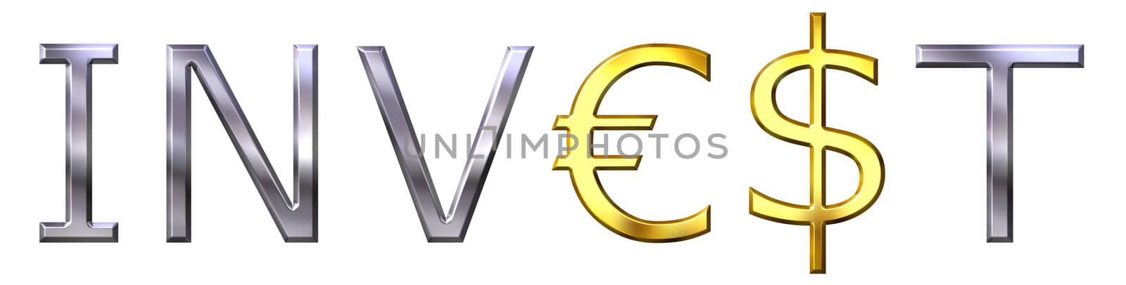 Invest concept isolated in white