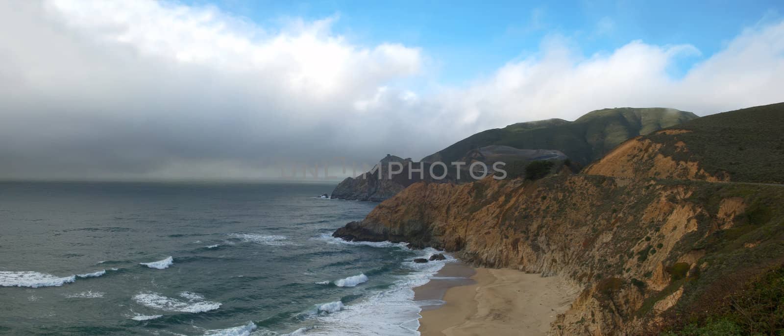 California Coast with Clouds Over Pacific by goldenangel