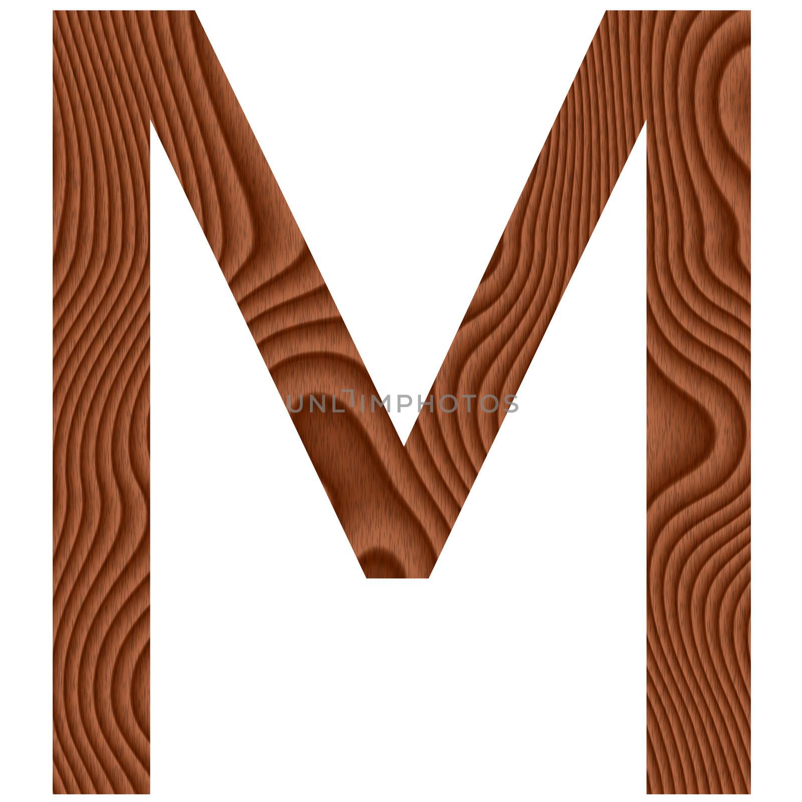 Wooden Letter M by Georgios