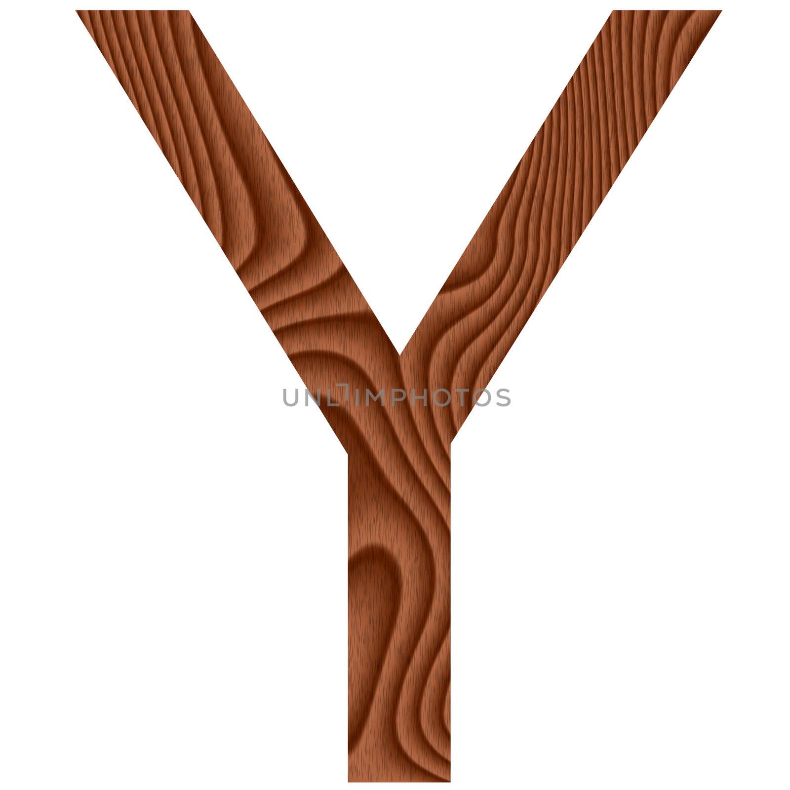 Wooden Letter Y by Georgios