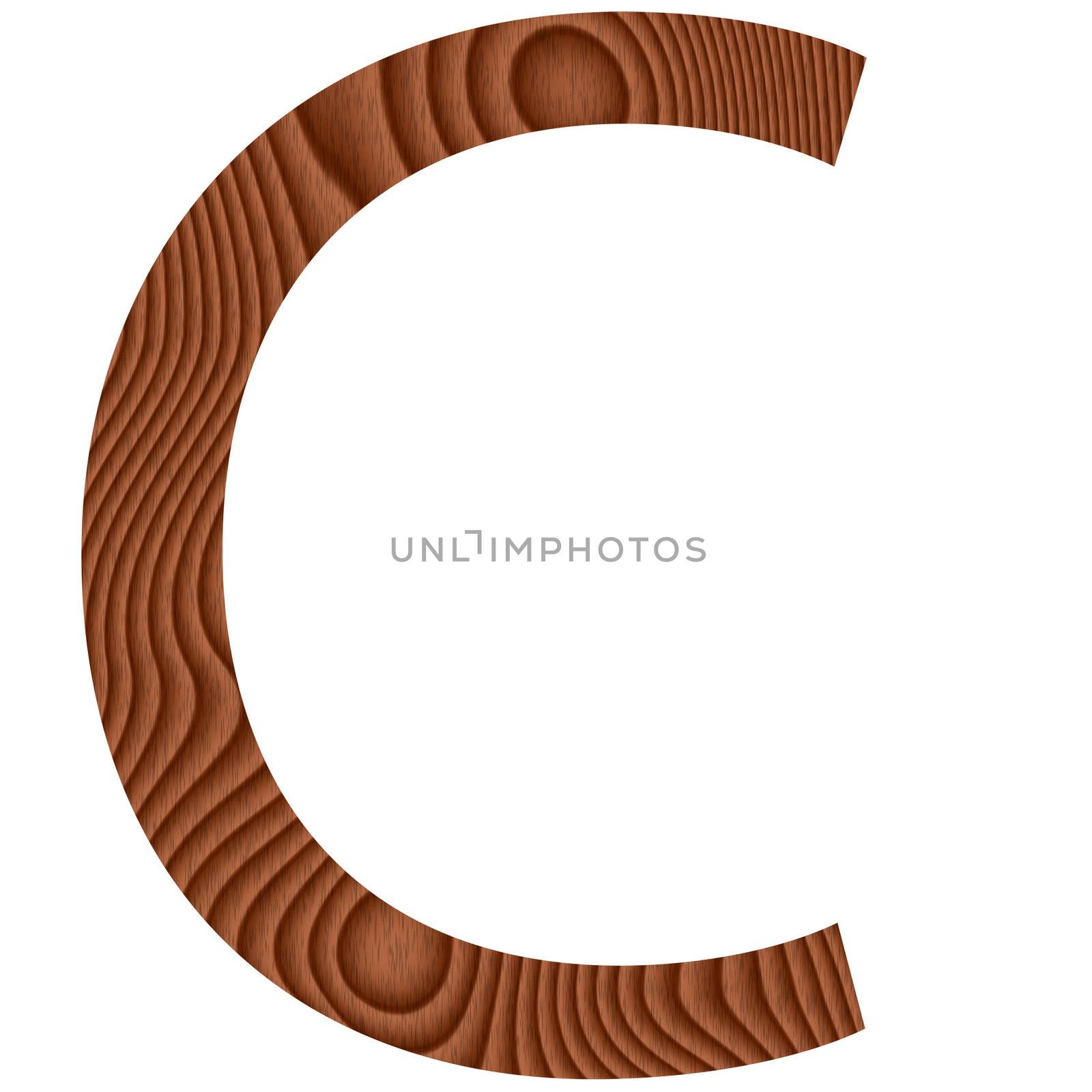 Wooden Letter C by Georgios